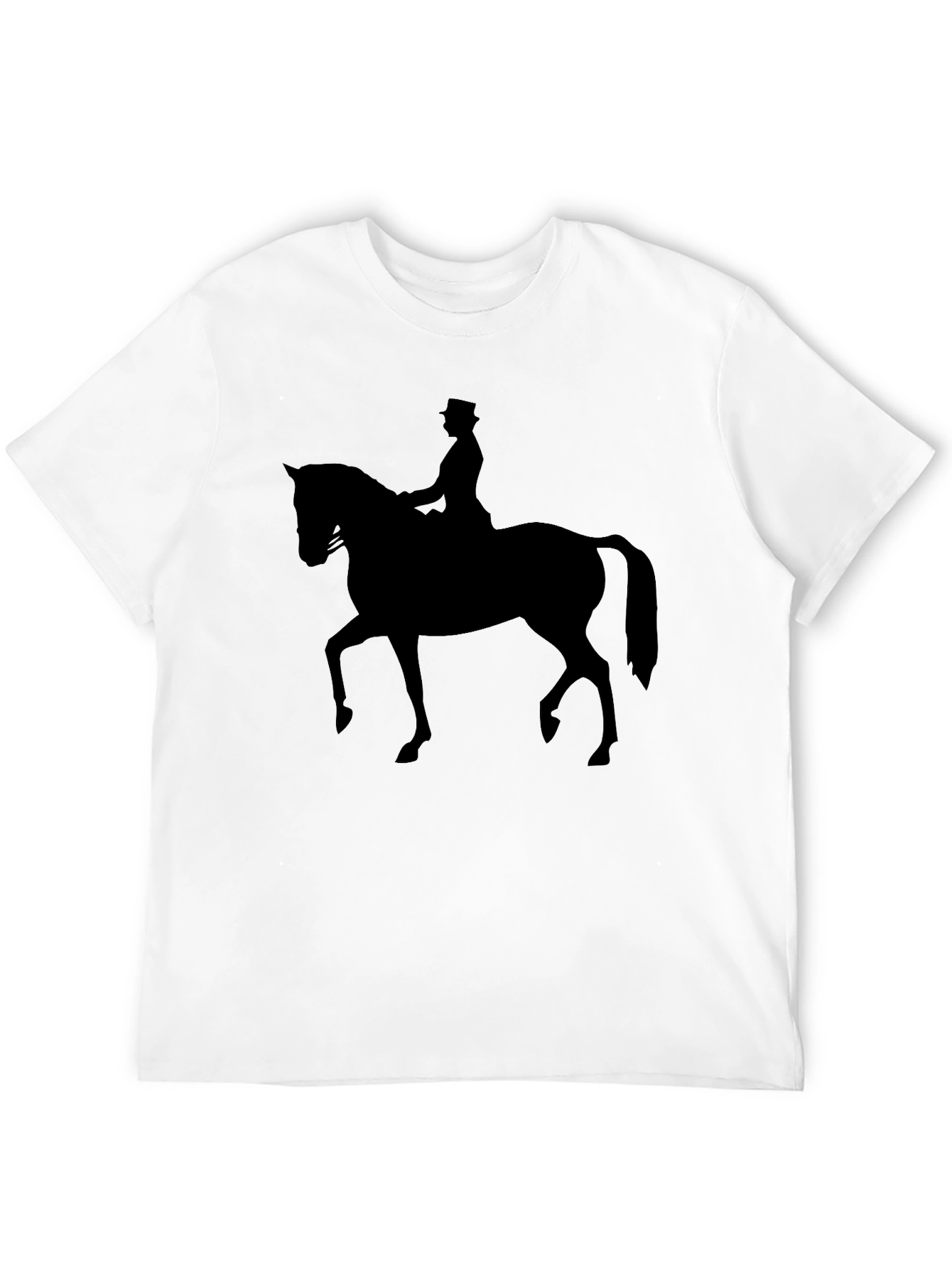 Equestrian Silhouette Tee - Classic Black Cotton T-Shirt