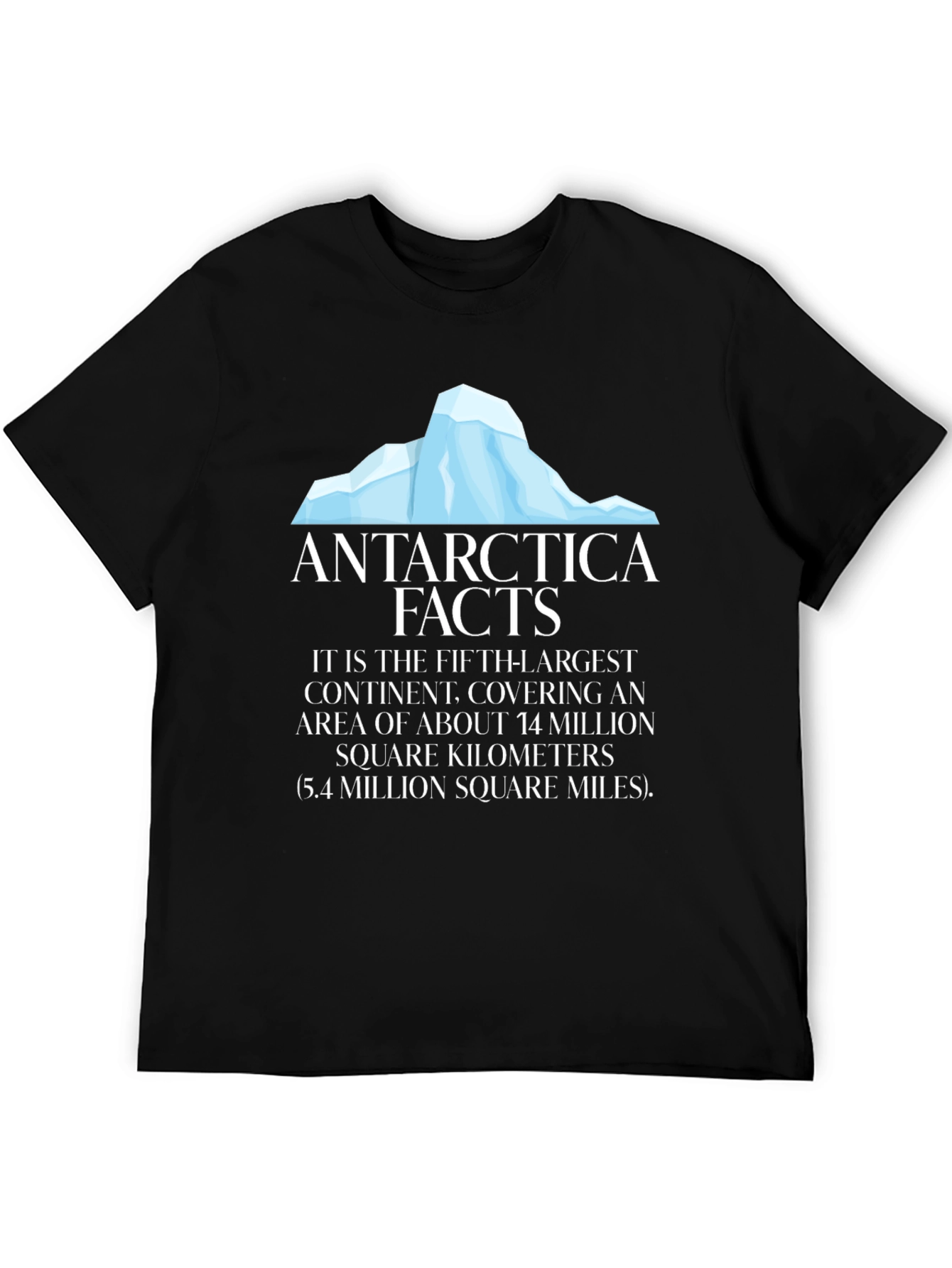 Antarctica Facts Black T-Shirt