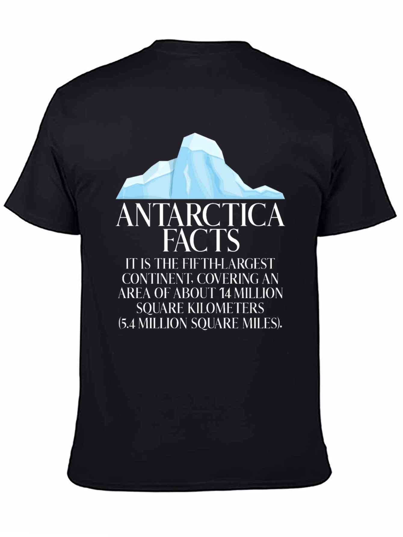 Antarctica Facts Black T-Shirt