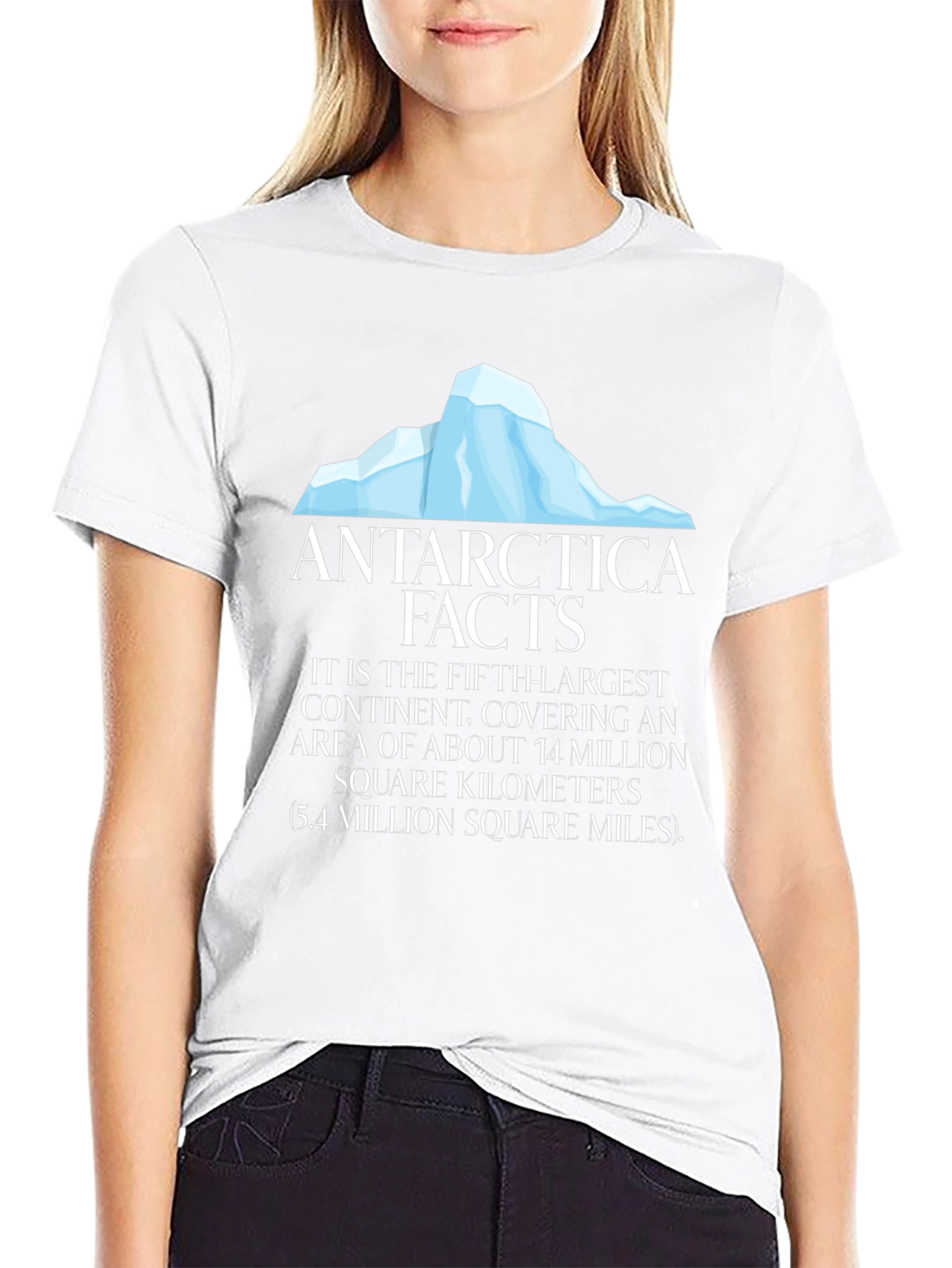Antarctica Facts Black T-Shirt