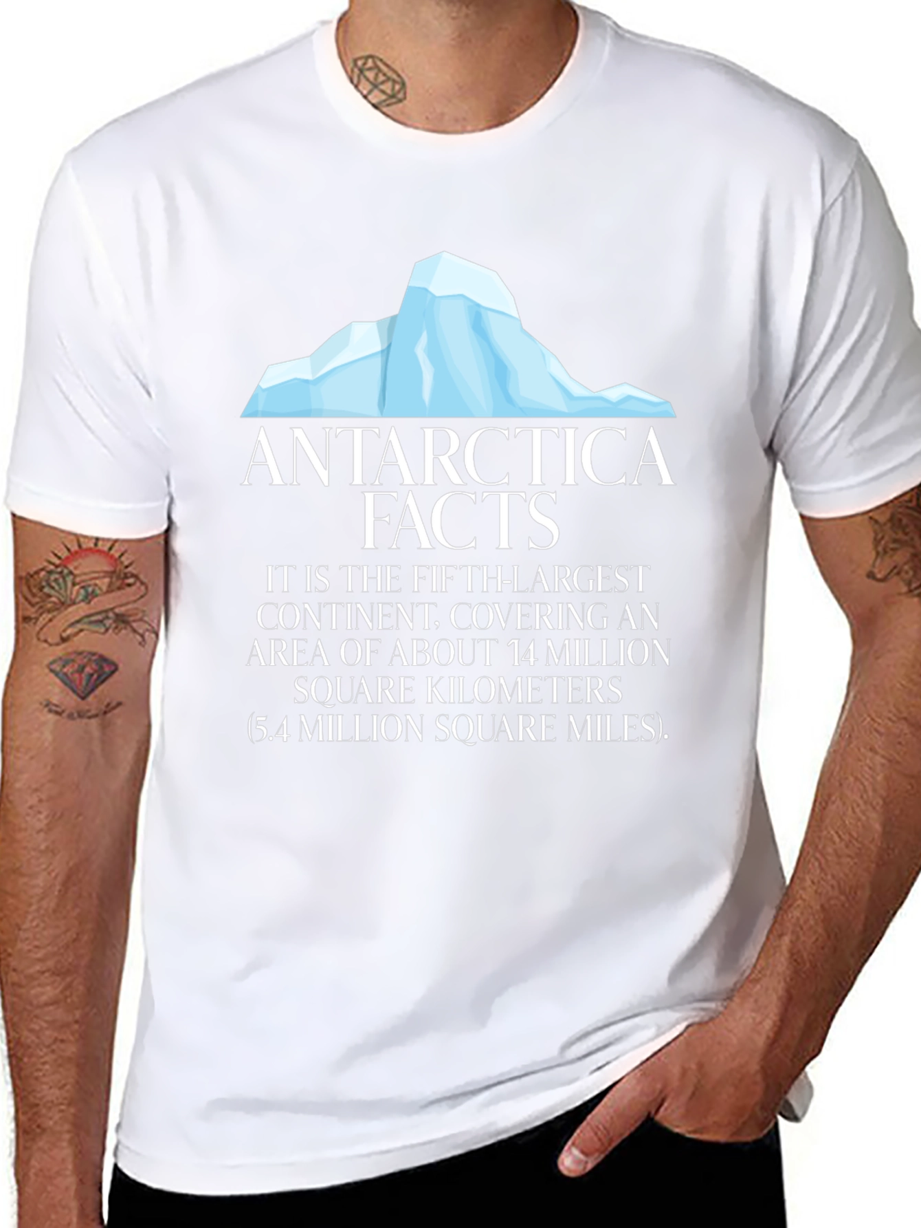 Antarctica Facts Black T-Shirt