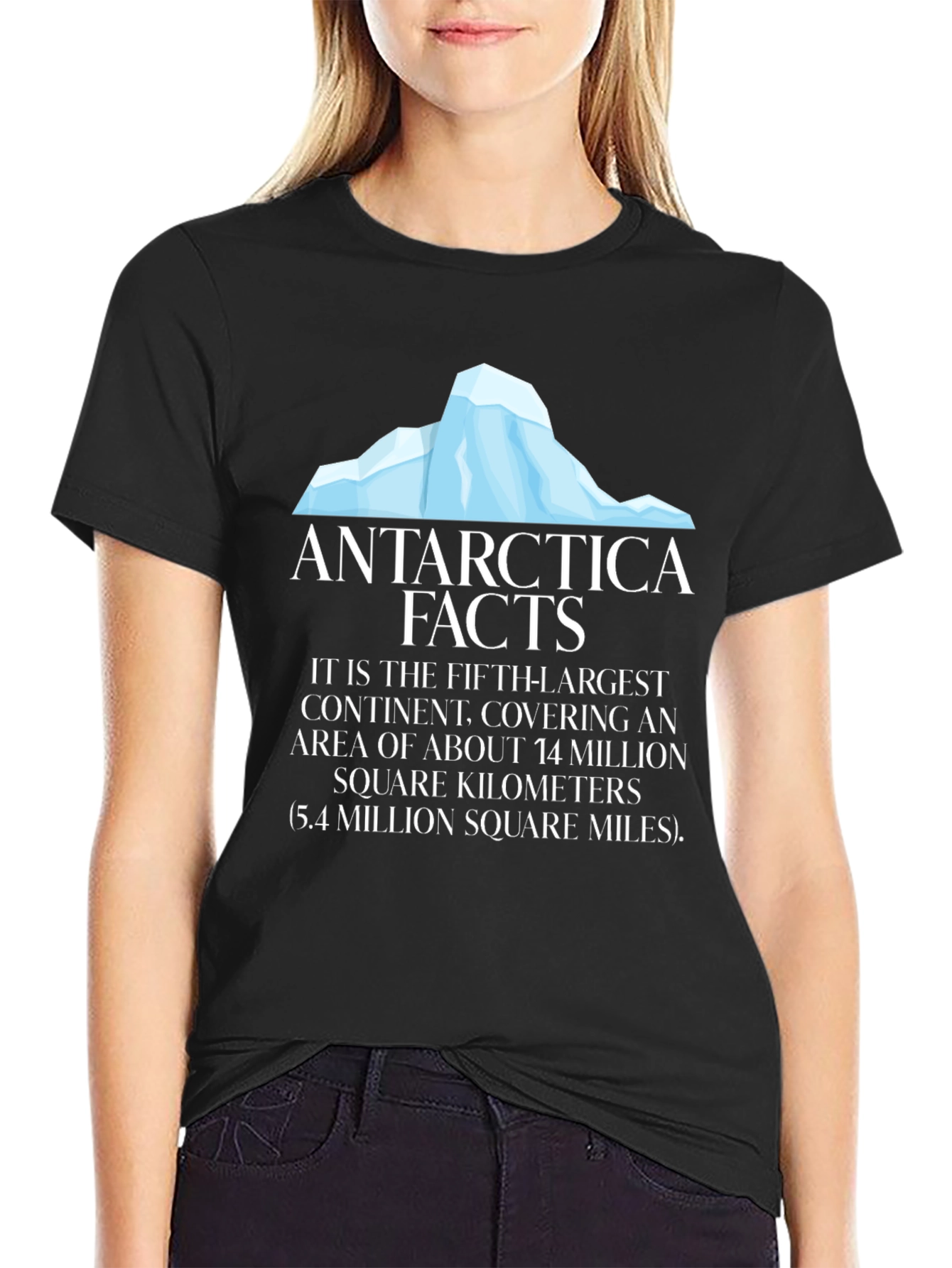 Antarctica Facts Black T-Shirt