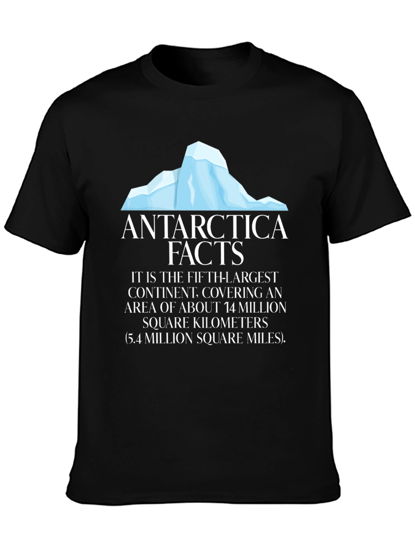 Antarctica Facts Black T-Shirt
