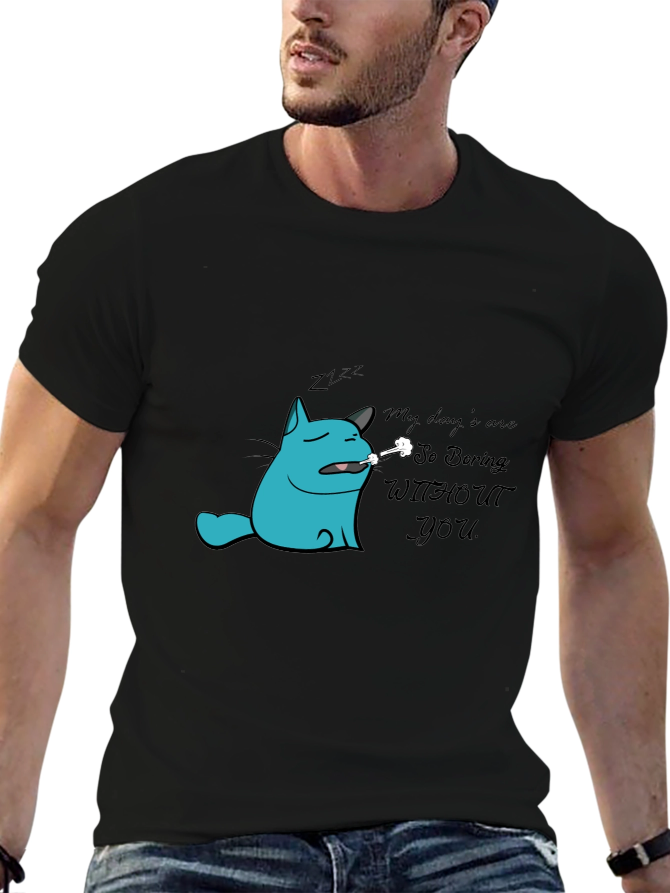 Boring Without You Cat Graphic Tee