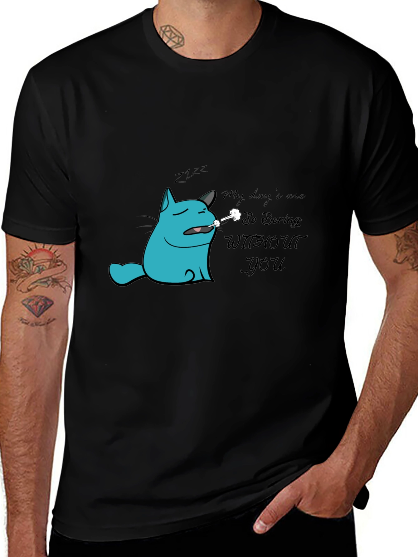 Boring Without You Cat Graphic Tee