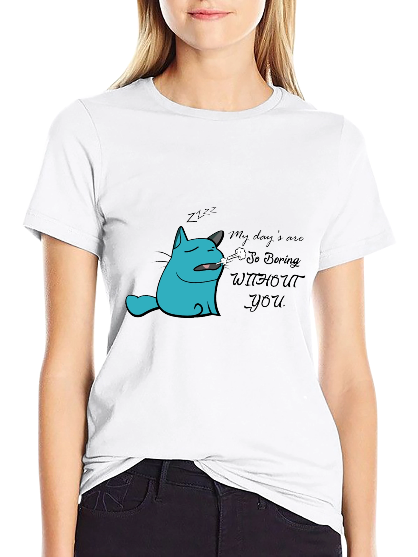 Boring Without You Cat Graphic Tee