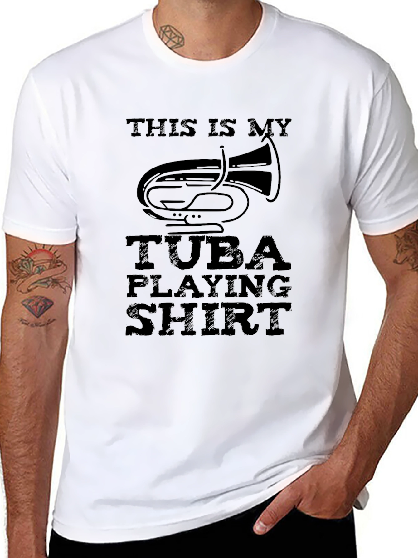 Tuba Playing Shirt - Musicians Tee