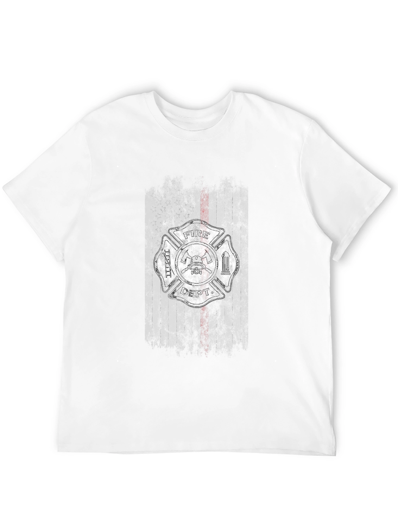 Fire Dept. Thin Red Line Graphic T-Shirt