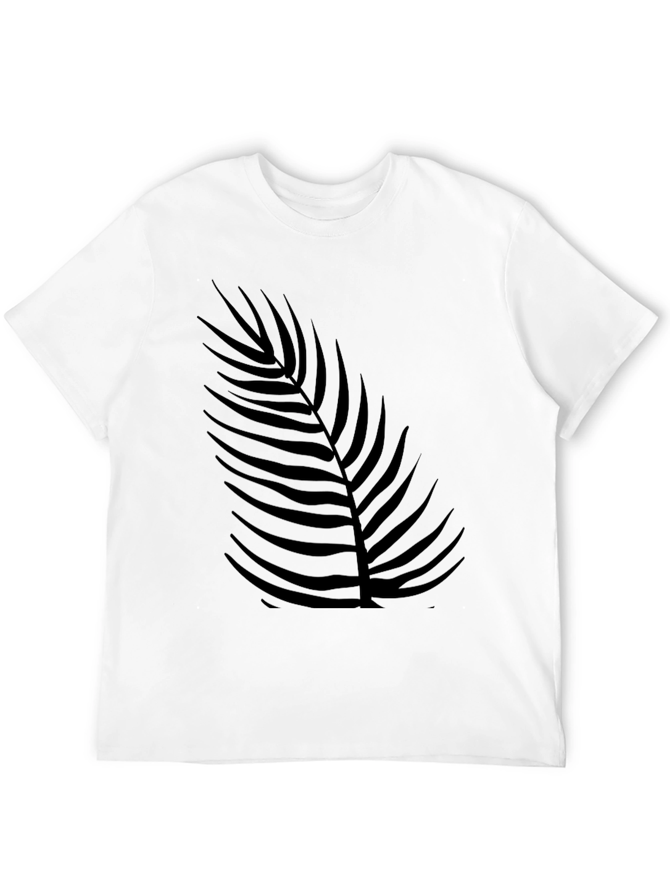 Mens Black Palm Leaf Print T-Shirt