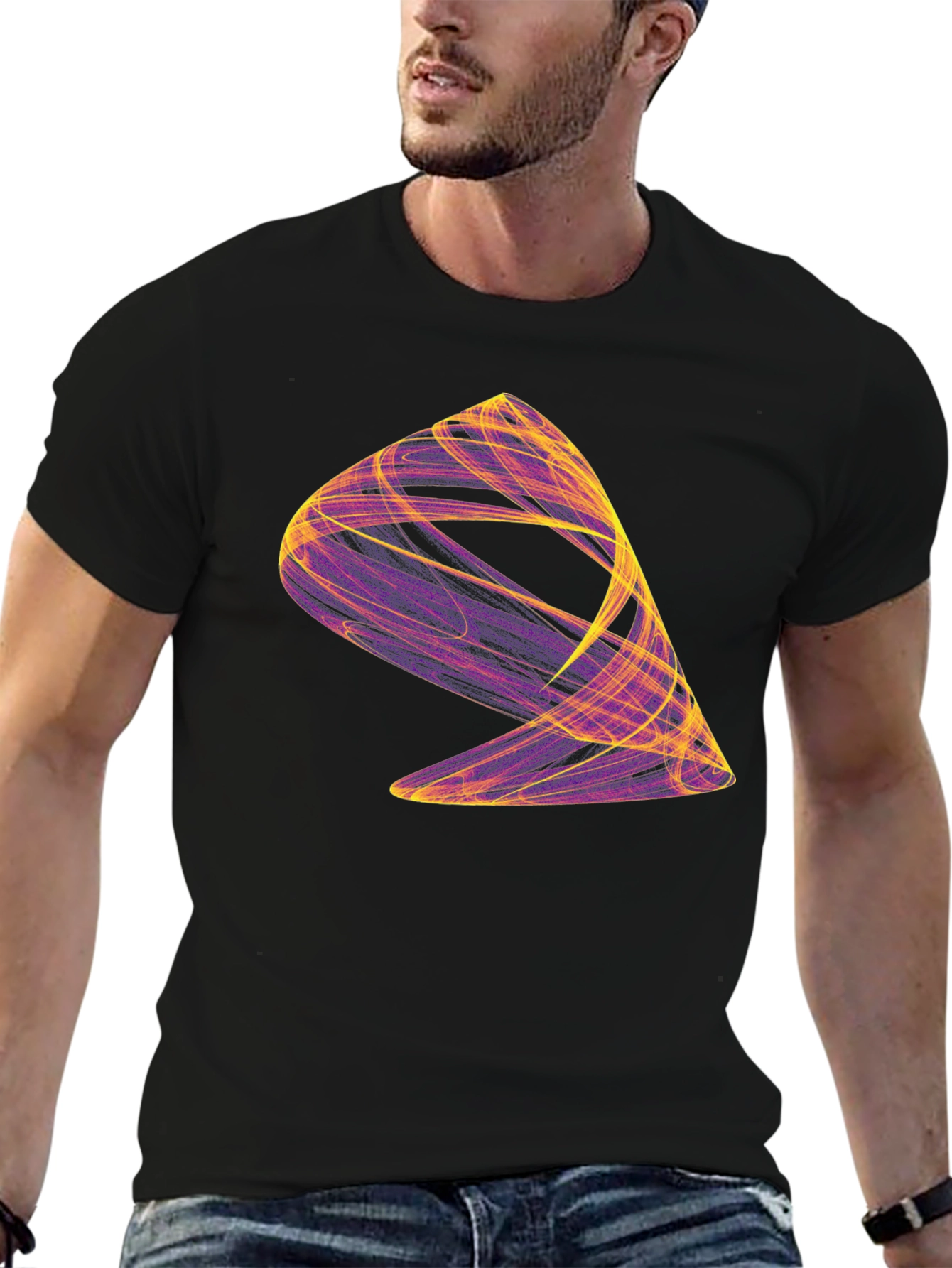 Abstract Swirl Graphic Tee - Unique Design