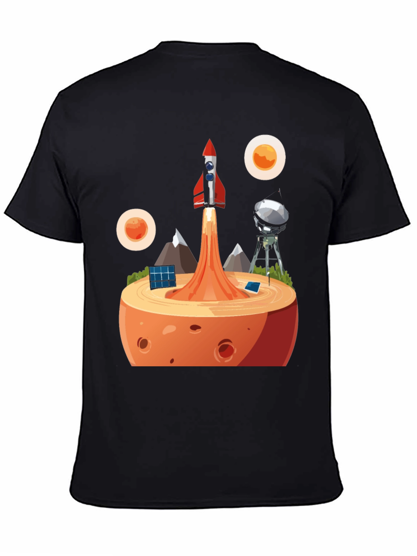 Rocket Launch Black Graphic Tee