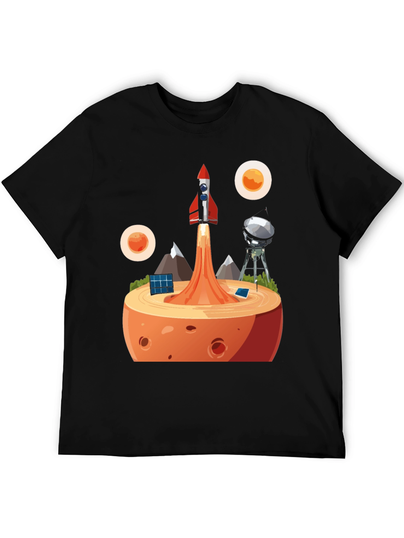 Rocket Launch Black Graphic Tee