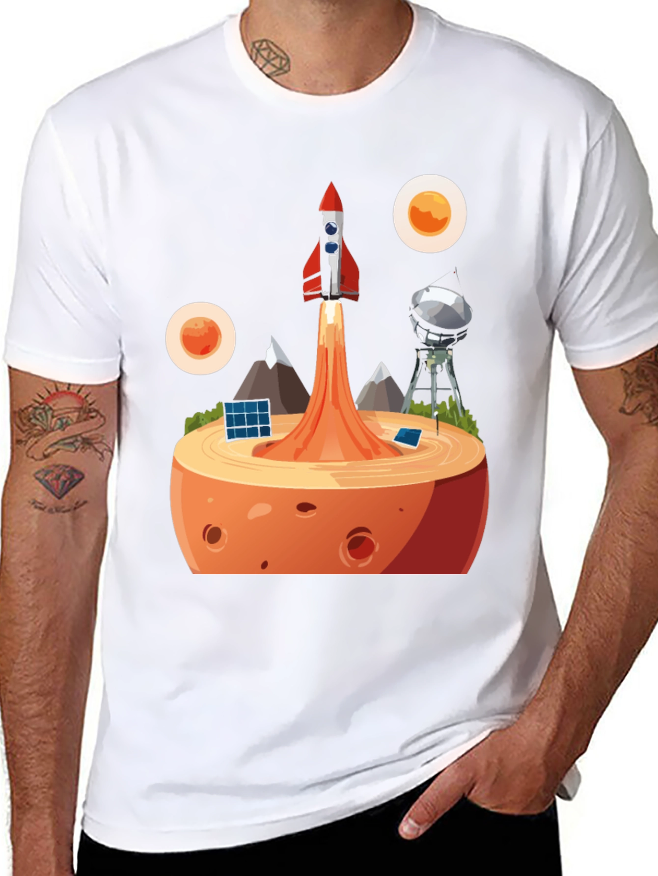 Rocket Launch Black Graphic Tee