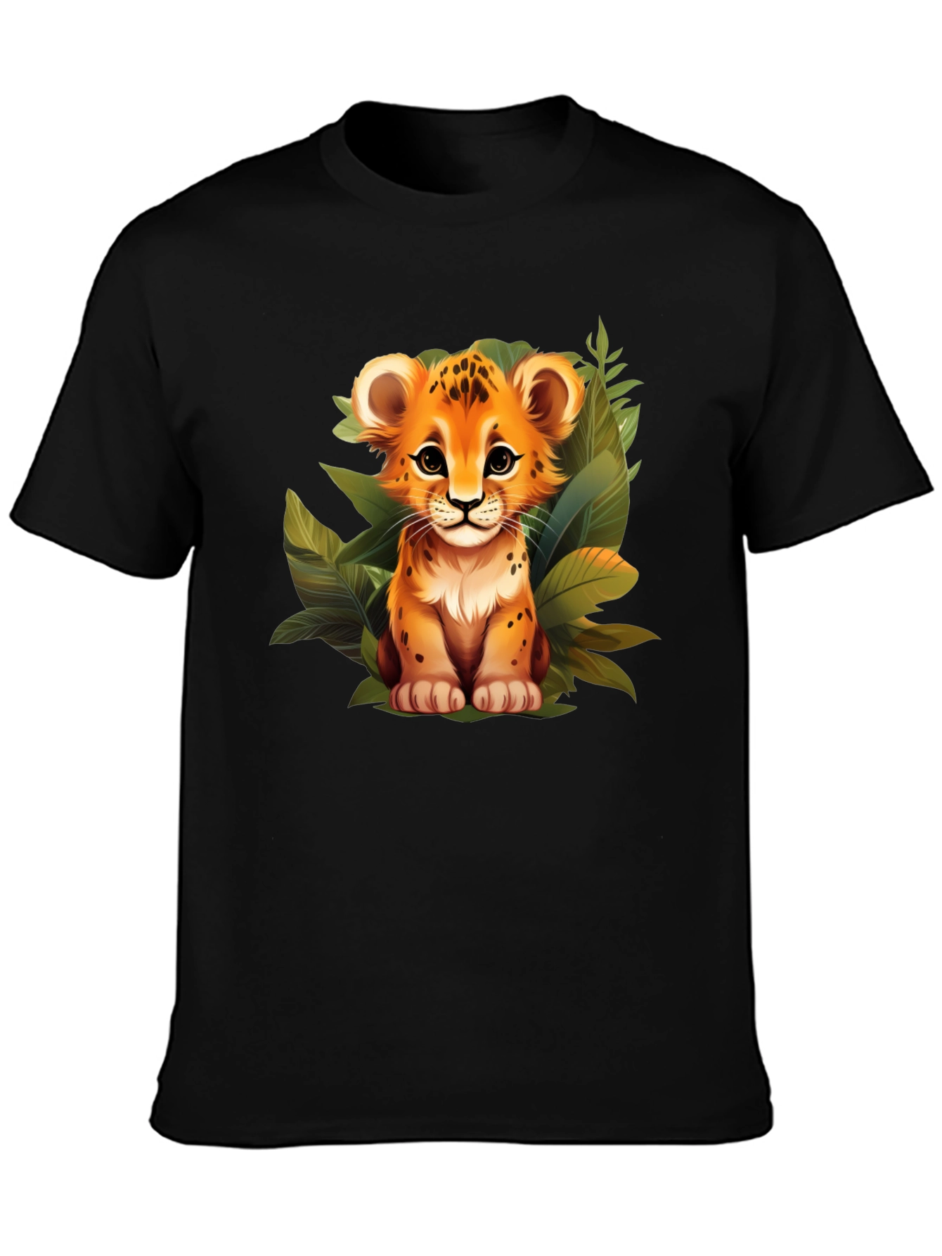 Cute Lion Cub Graphic Tee - Jungle Style