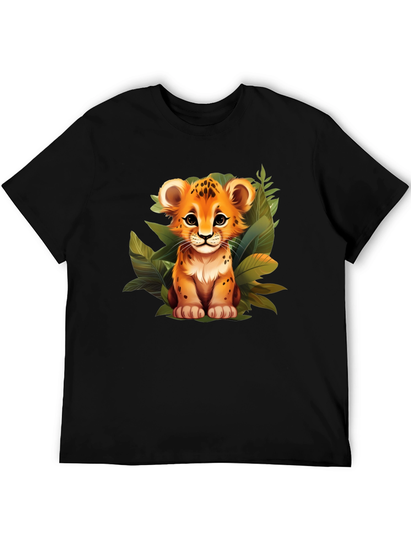 Cute Lion Cub Graphic Tee - Jungle Style