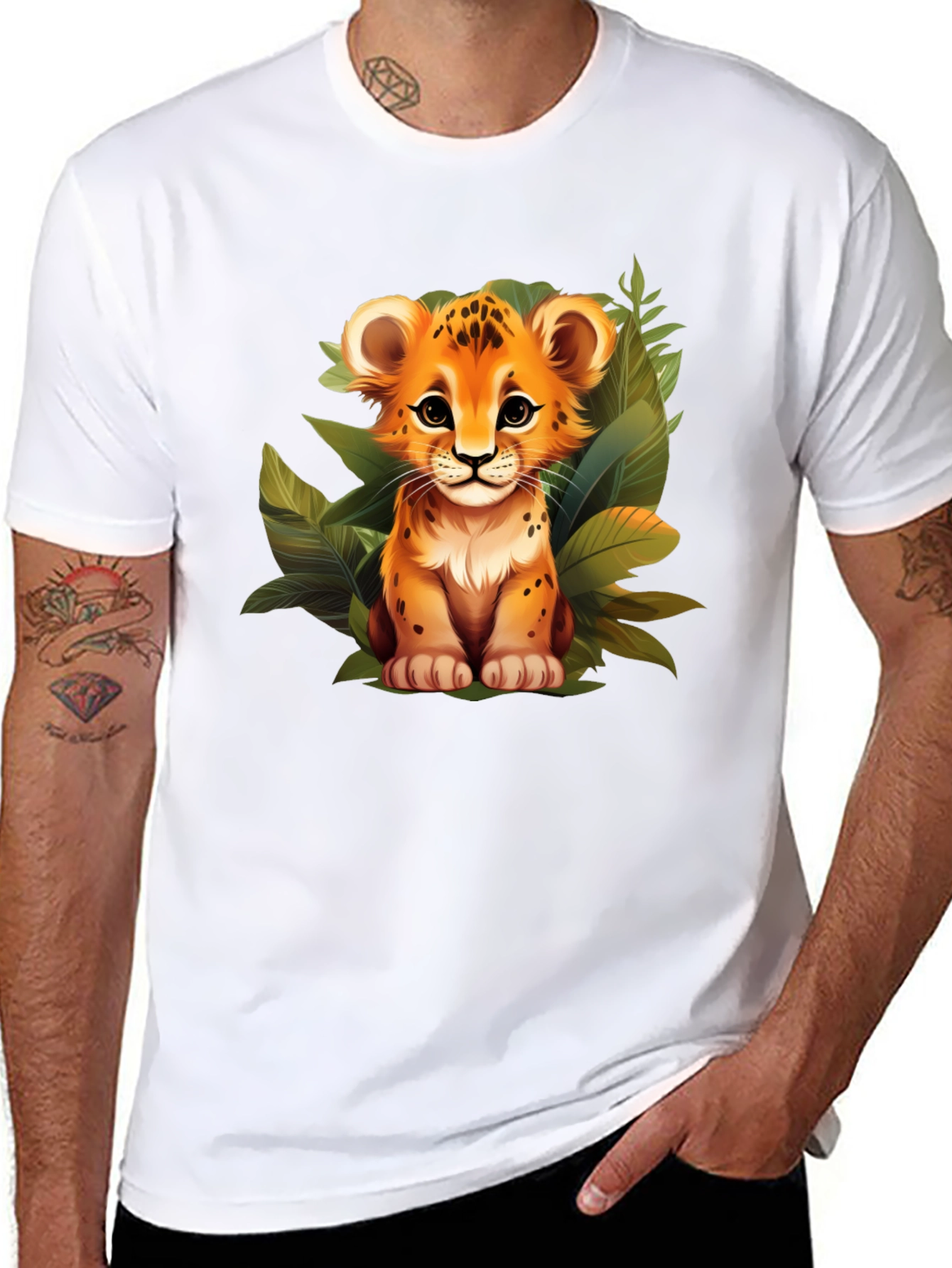 Cute Lion Cub Graphic Tee - Jungle Style
