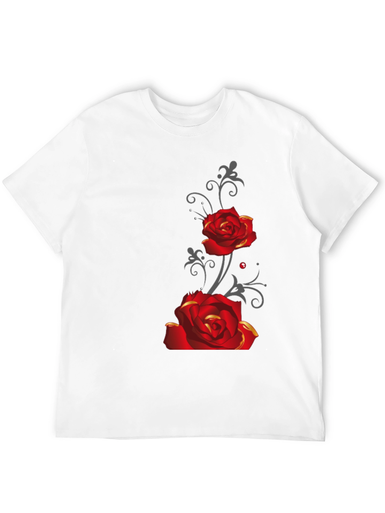 Rose Graphic Tee - Mens Black T-Shirt
