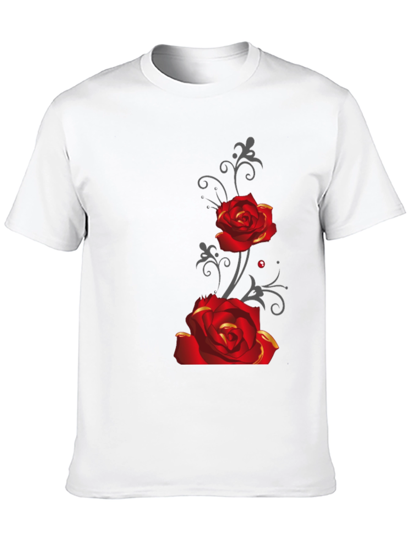 Rose Graphic Tee - Mens Black T-Shirt