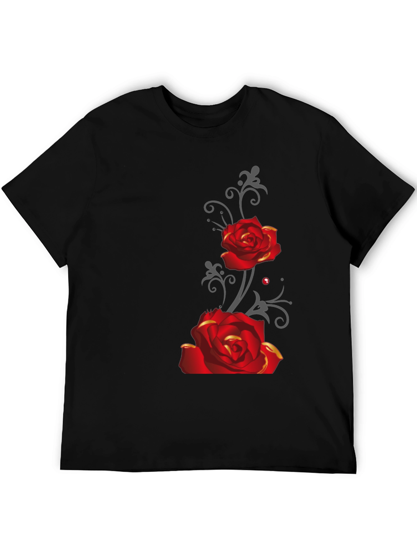 Rose Graphic Tee - Mens Black T-Shirt