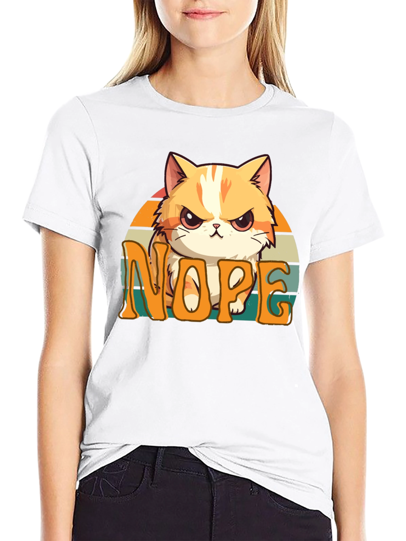Nope Cat Graphic Tee - Unisex Comfort