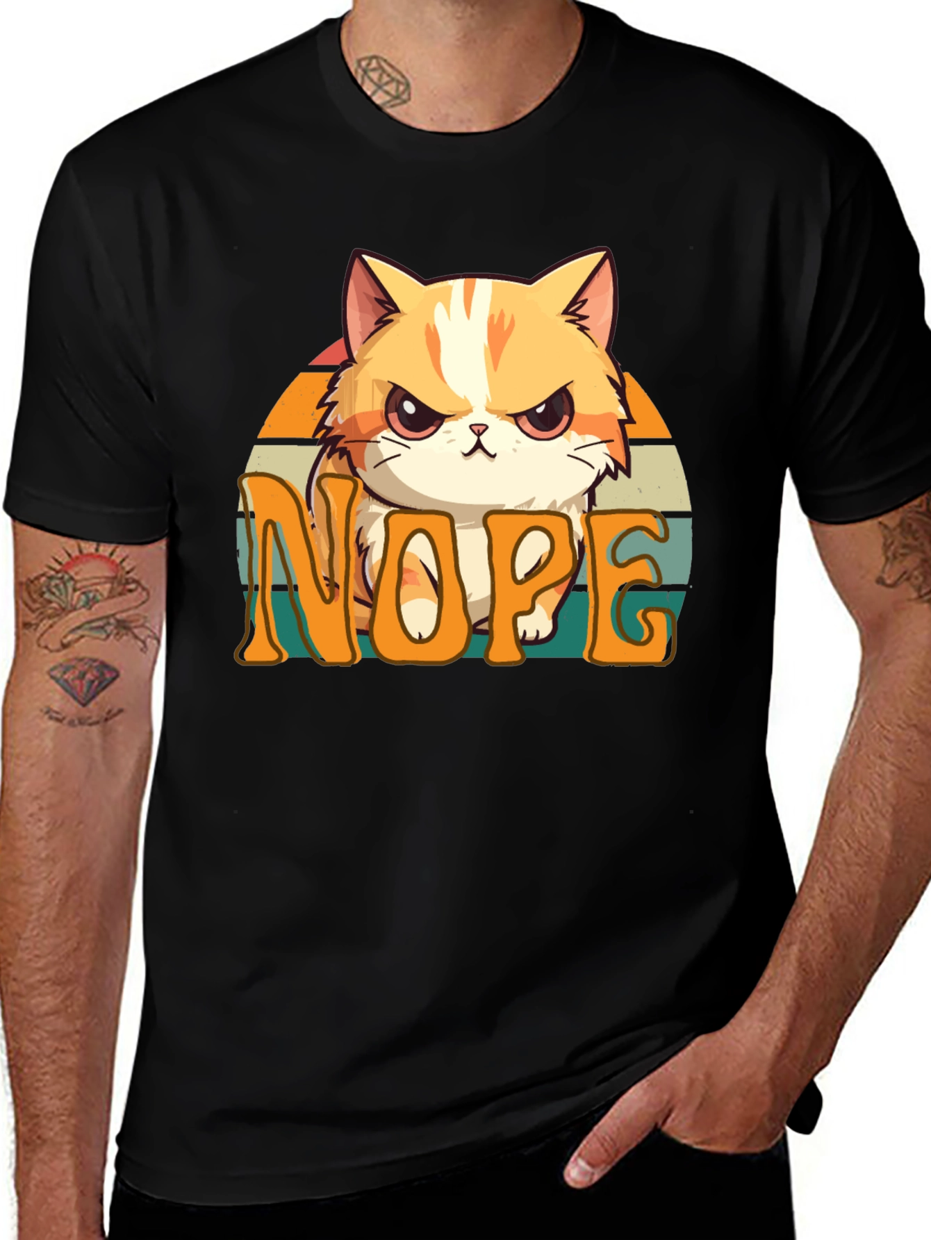 Nope Cat Graphic Tee - Unisex Comfort