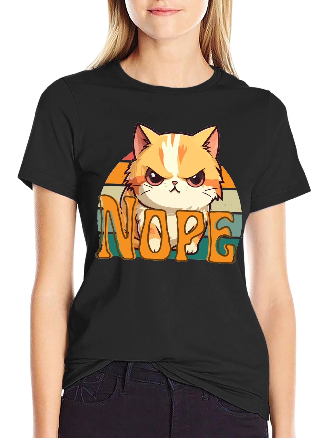 Nope Cat Graphic Tee - Unisex Comfort