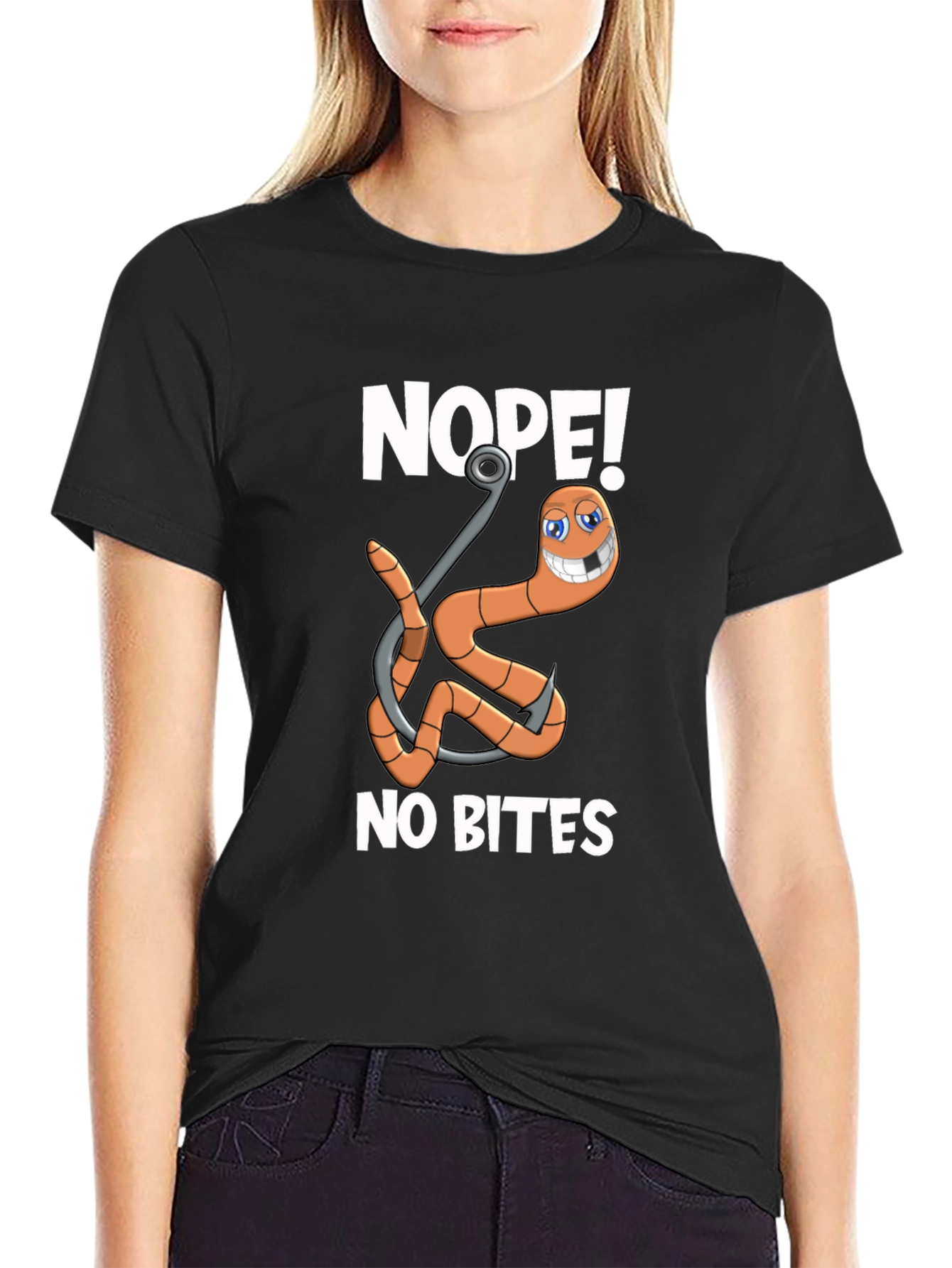Nope! No Bites Fishing Humor T-Shirt