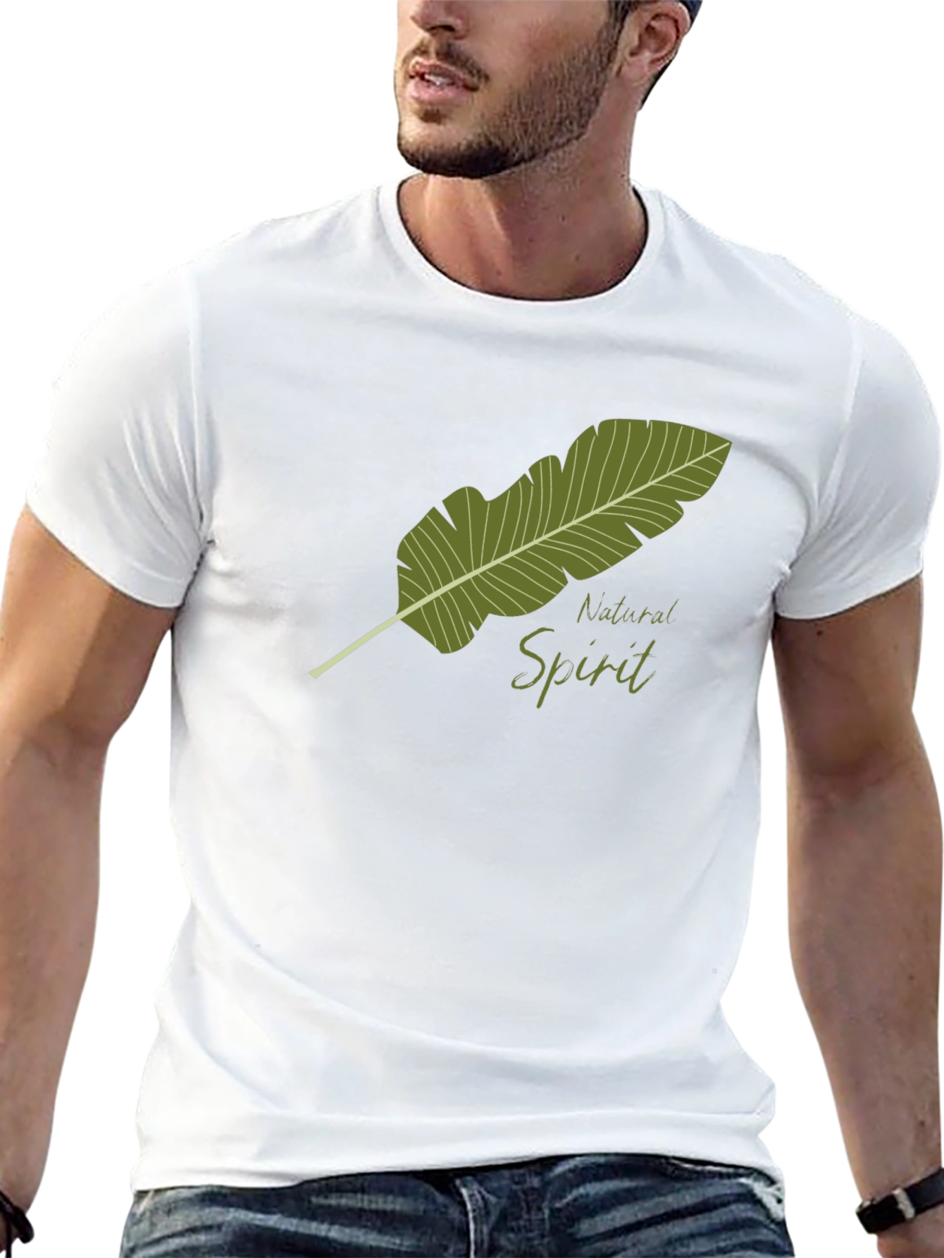 Natural Spirit Graphic Tee - Soft Black Cotton