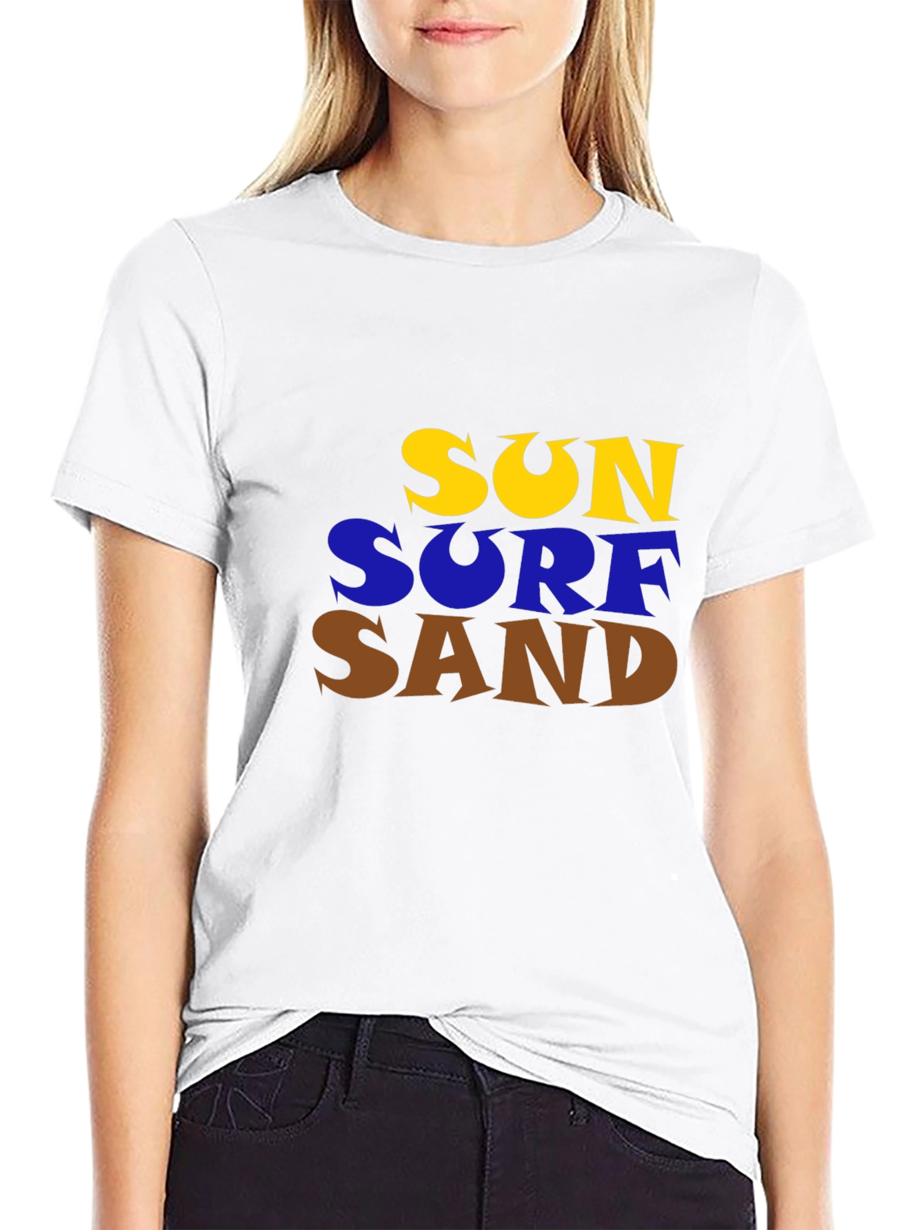Sun Surf Sand Graphic Tee - Beach Vibes T-Shirt