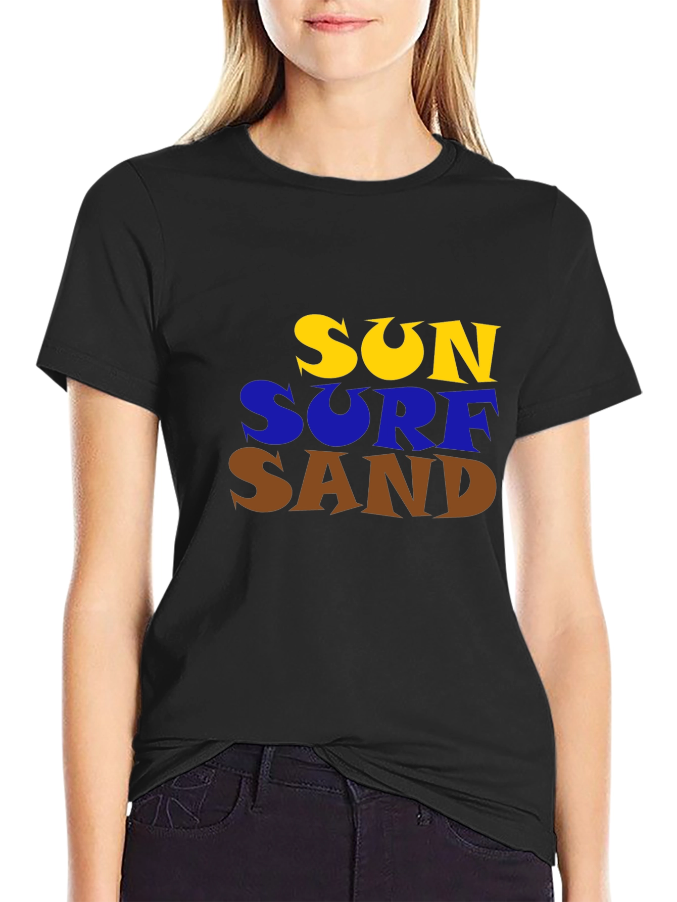 Sun Surf Sand Graphic Tee - Beach Vibes T-Shirt