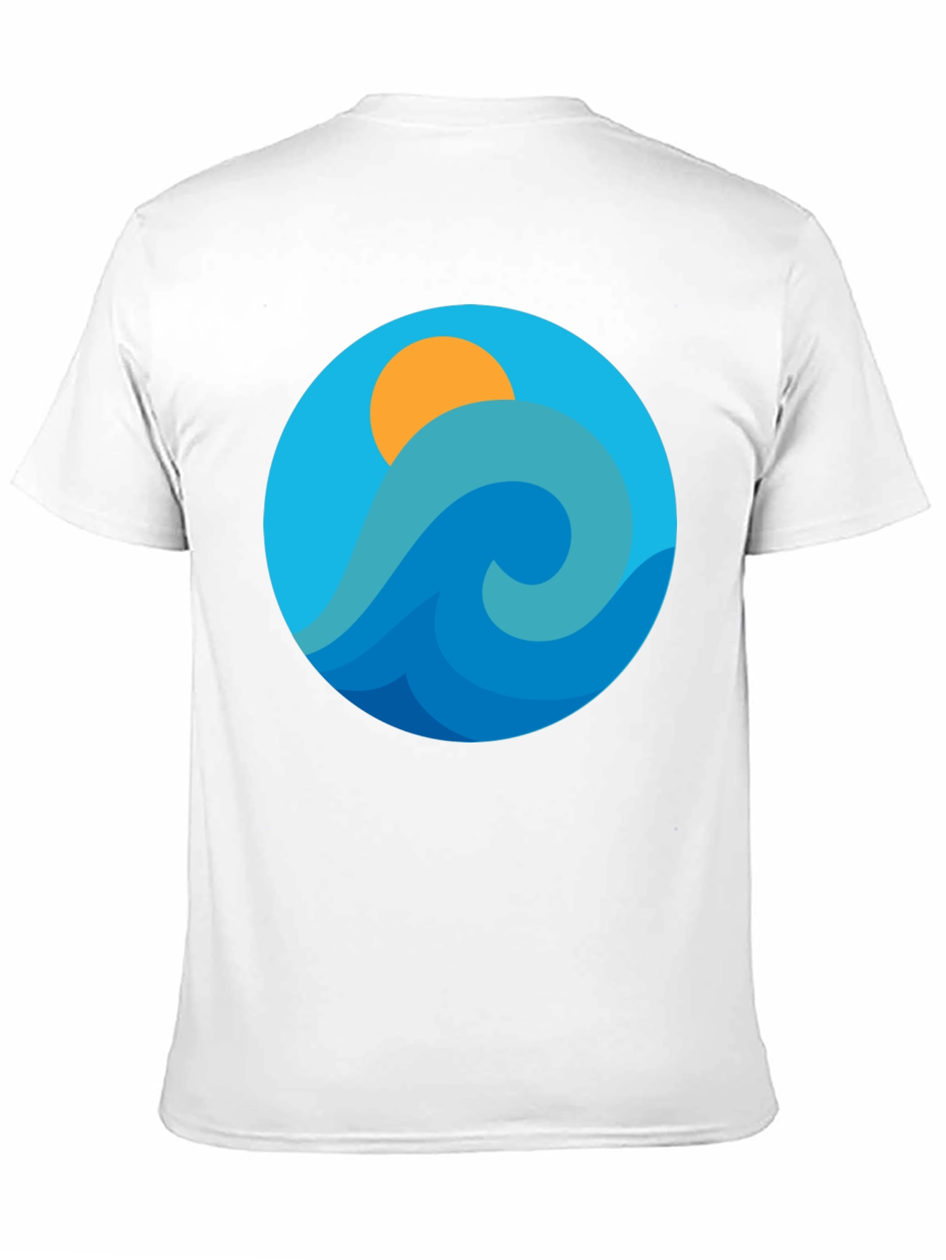 Ocean Wave Graphic Tee - Black Cotton Blend T-Shirt