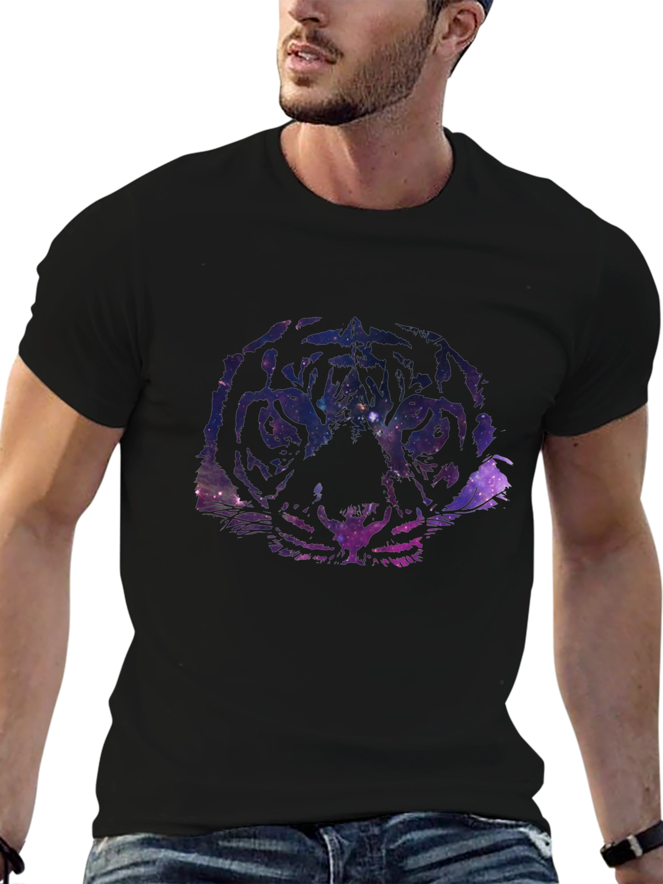 Galaxy Tiger Graphic Tee - Cosmic Style