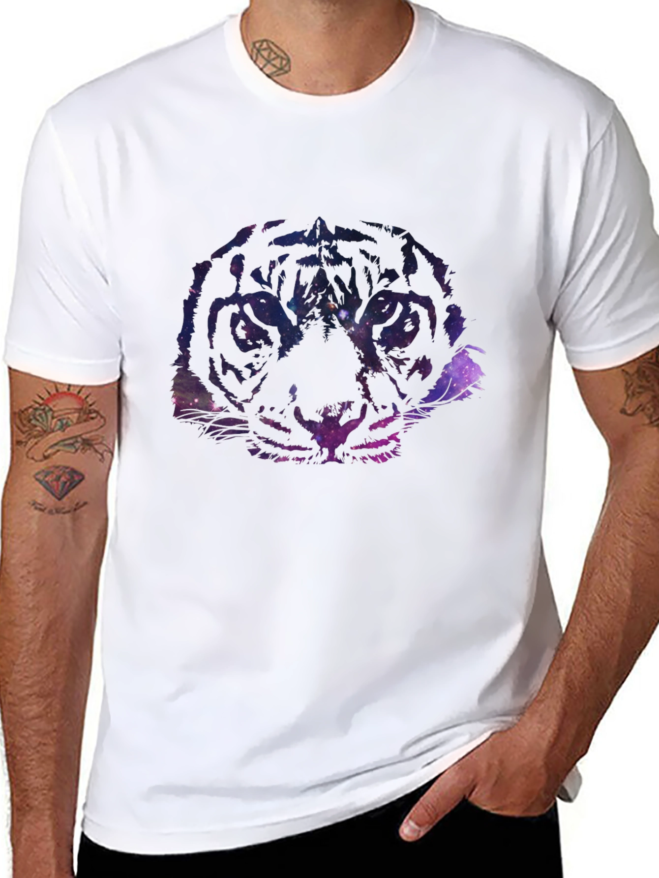 Galaxy Tiger Graphic Tee - Cosmic Style