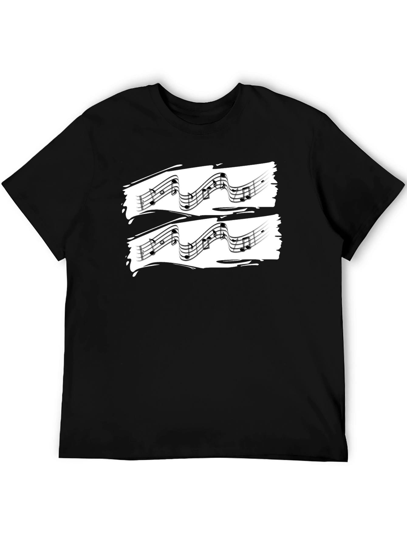 Music Notes Graphic Black T-Shirt