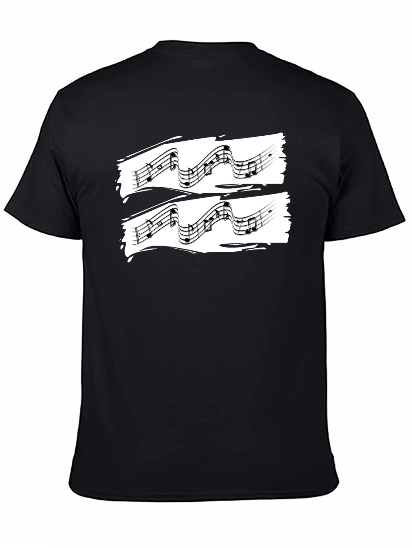 Music Notes Graphic Black T-Shirt