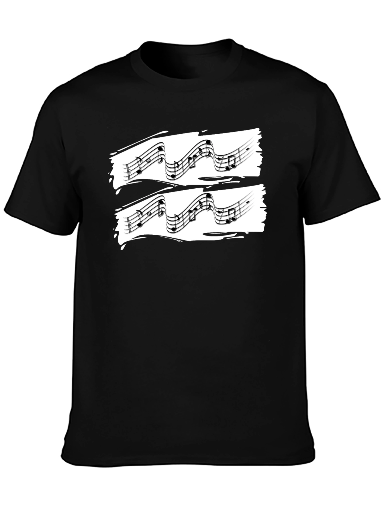 Music Notes Graphic Black T-Shirt