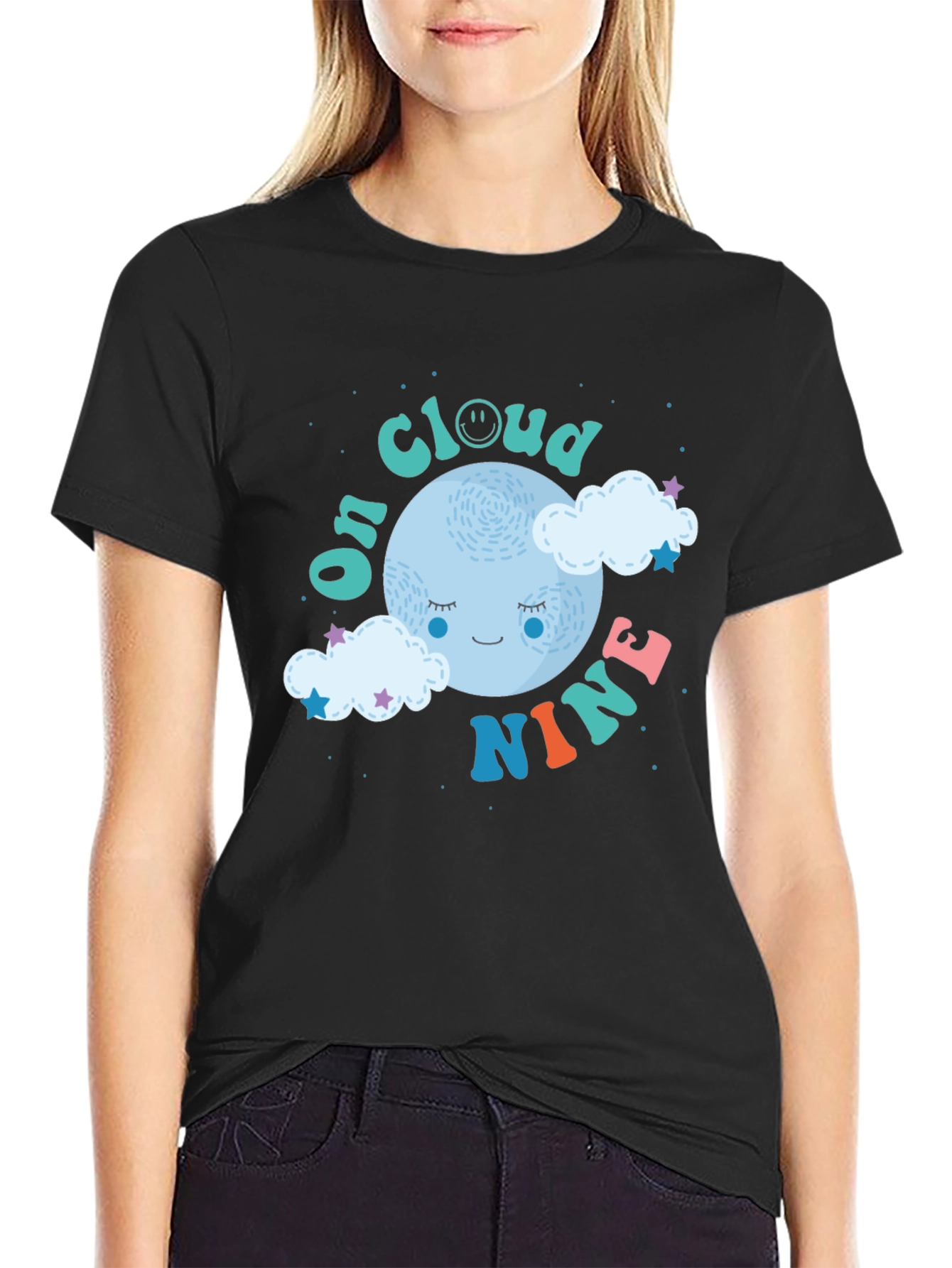 On Cloud Nine T-Shirt - Black Graphic Tee