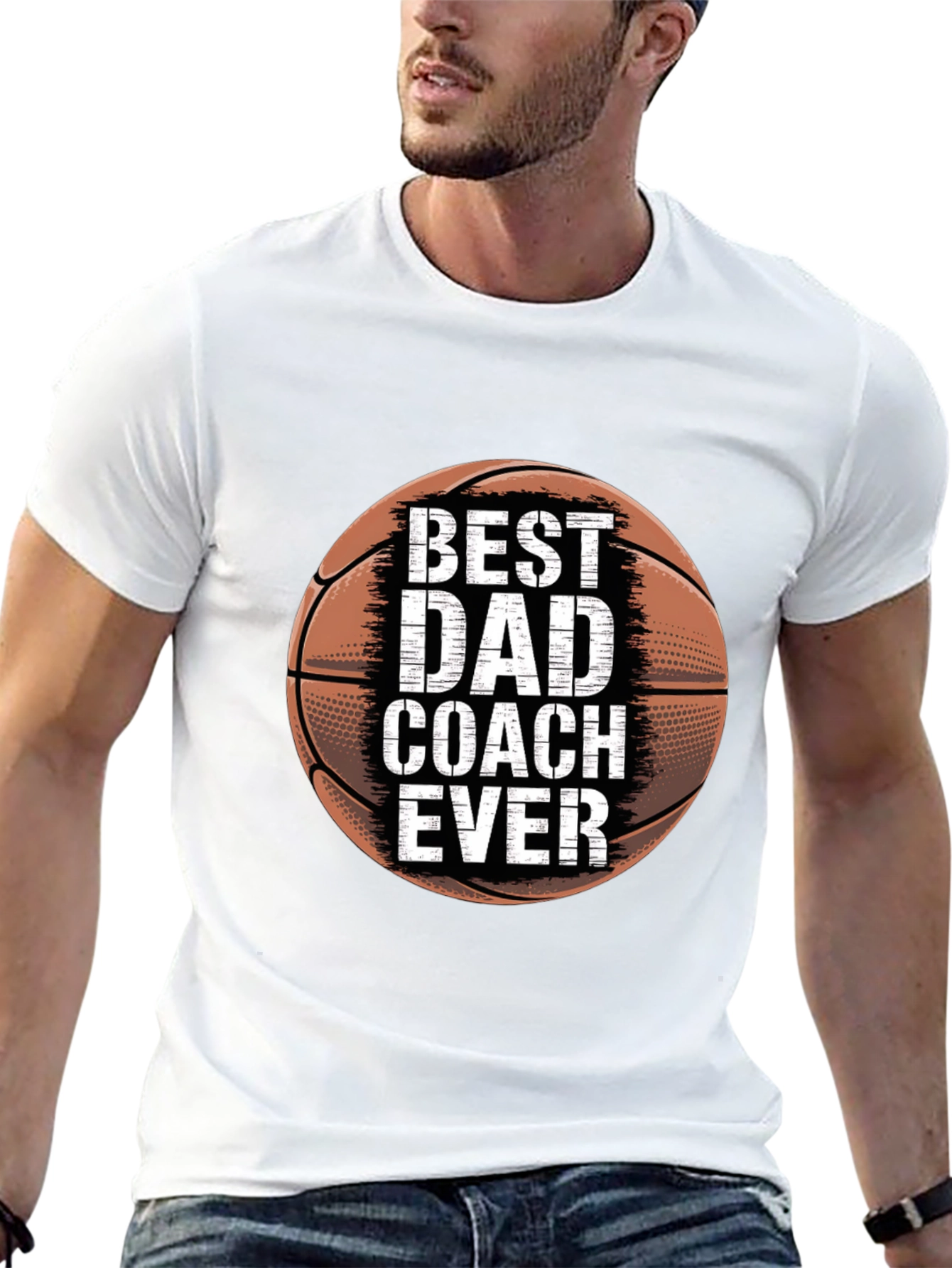 Best Dad Coach Ever Basketball Graphic T-Shirt