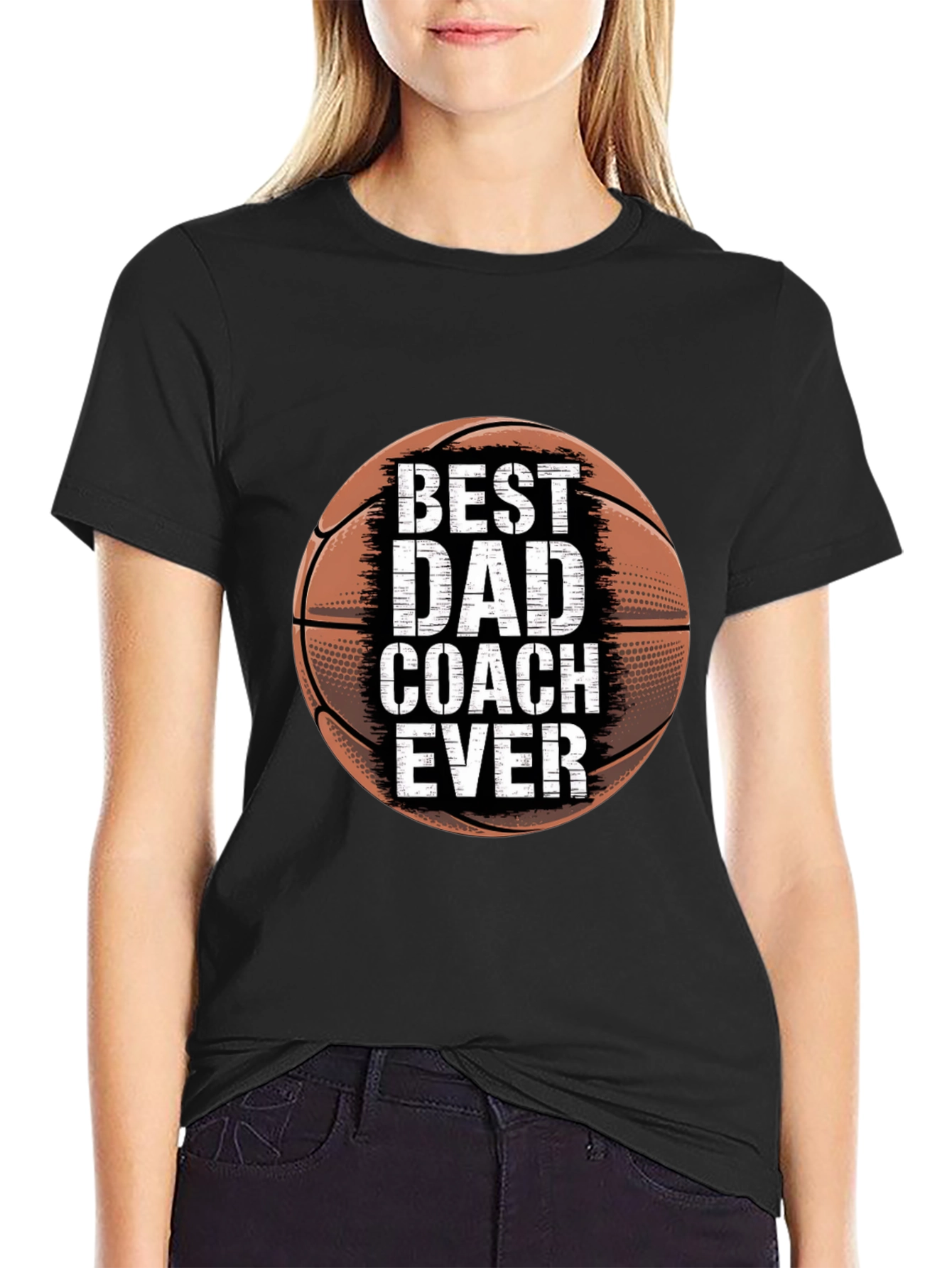 Best Dad Coach Ever Basketball Graphic T-Shirt