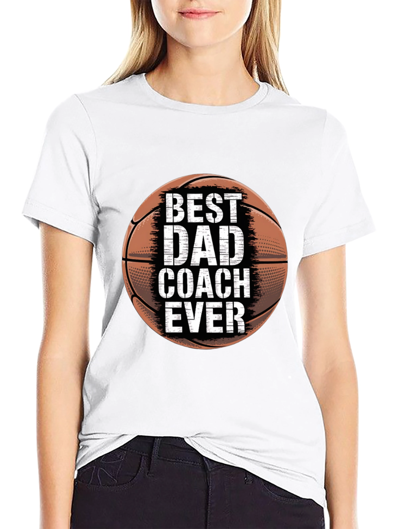 Best Dad Coach Ever Basketball Graphic T-Shirt