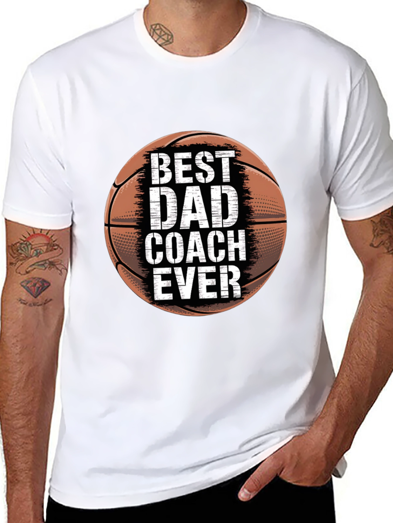 Best Dad Coach Ever Basketball Graphic T-Shirt