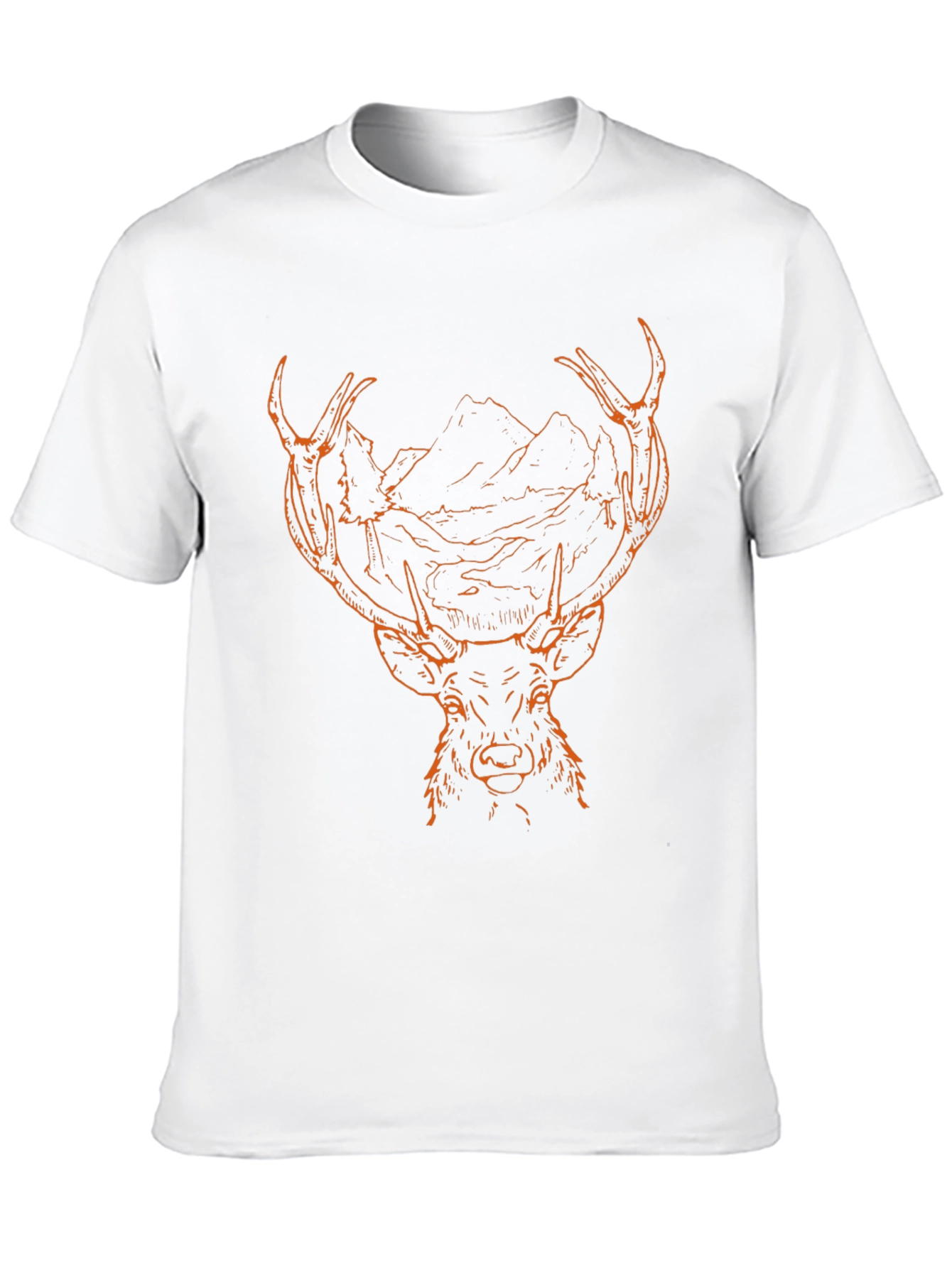 Mens Black Graphic Tee - Deer & Mountain Design