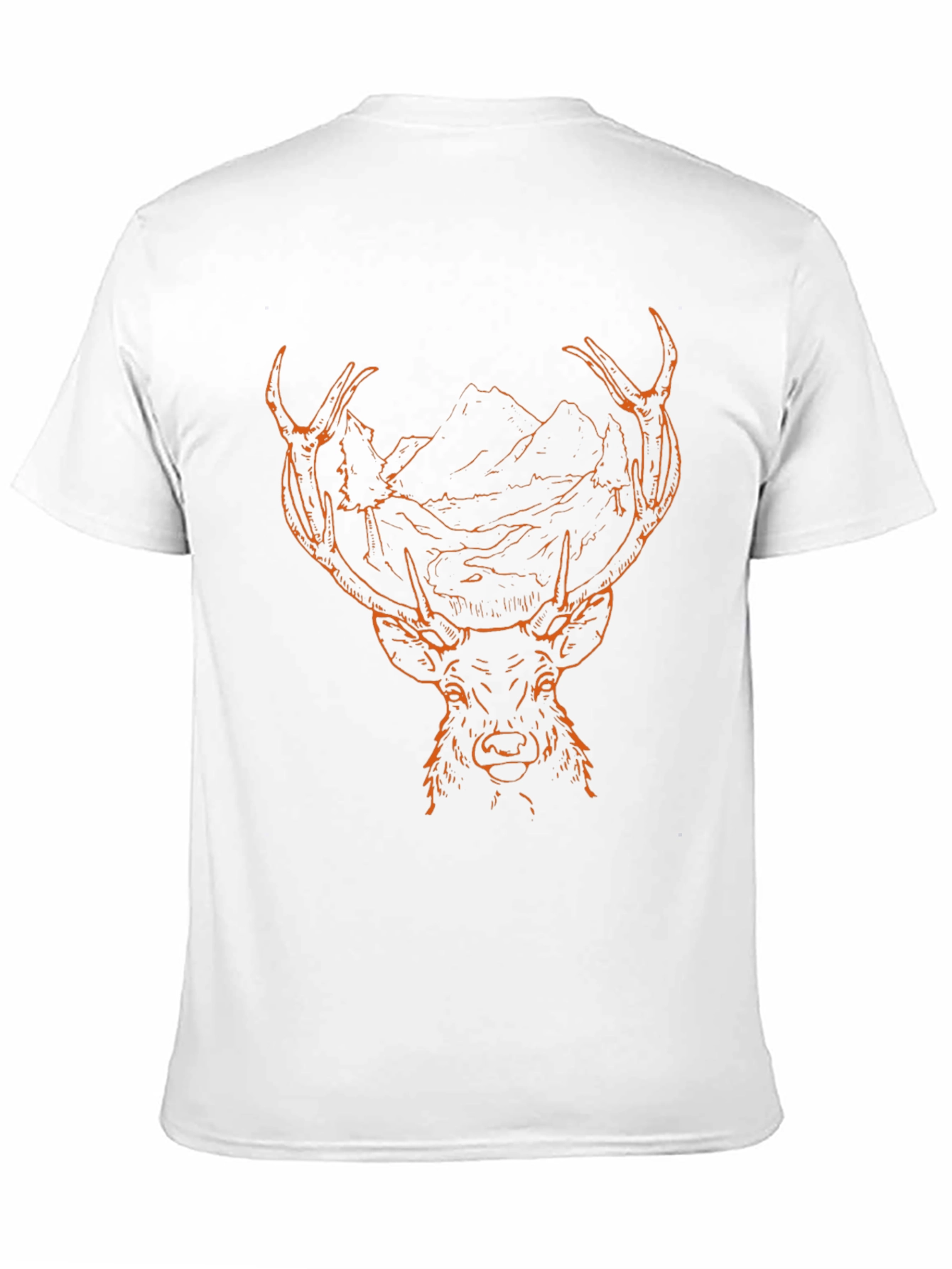 Mens Black Graphic Tee - Deer & Mountain Design