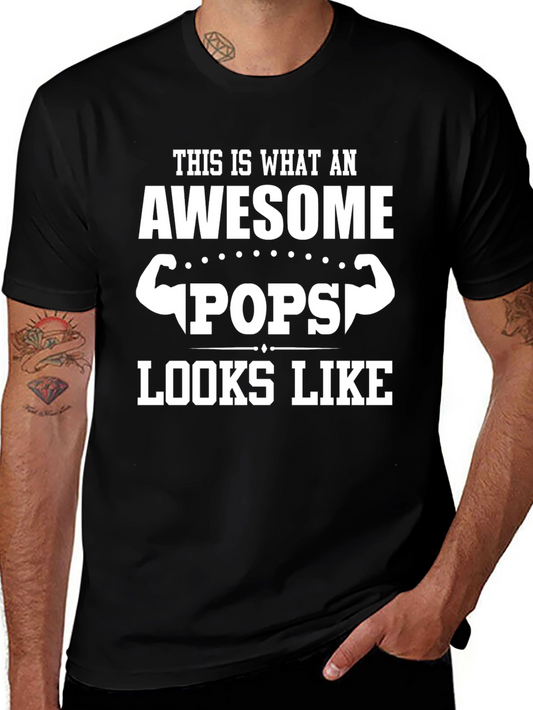 Awesome Pops T-Shirt - Gift for Fathers Day