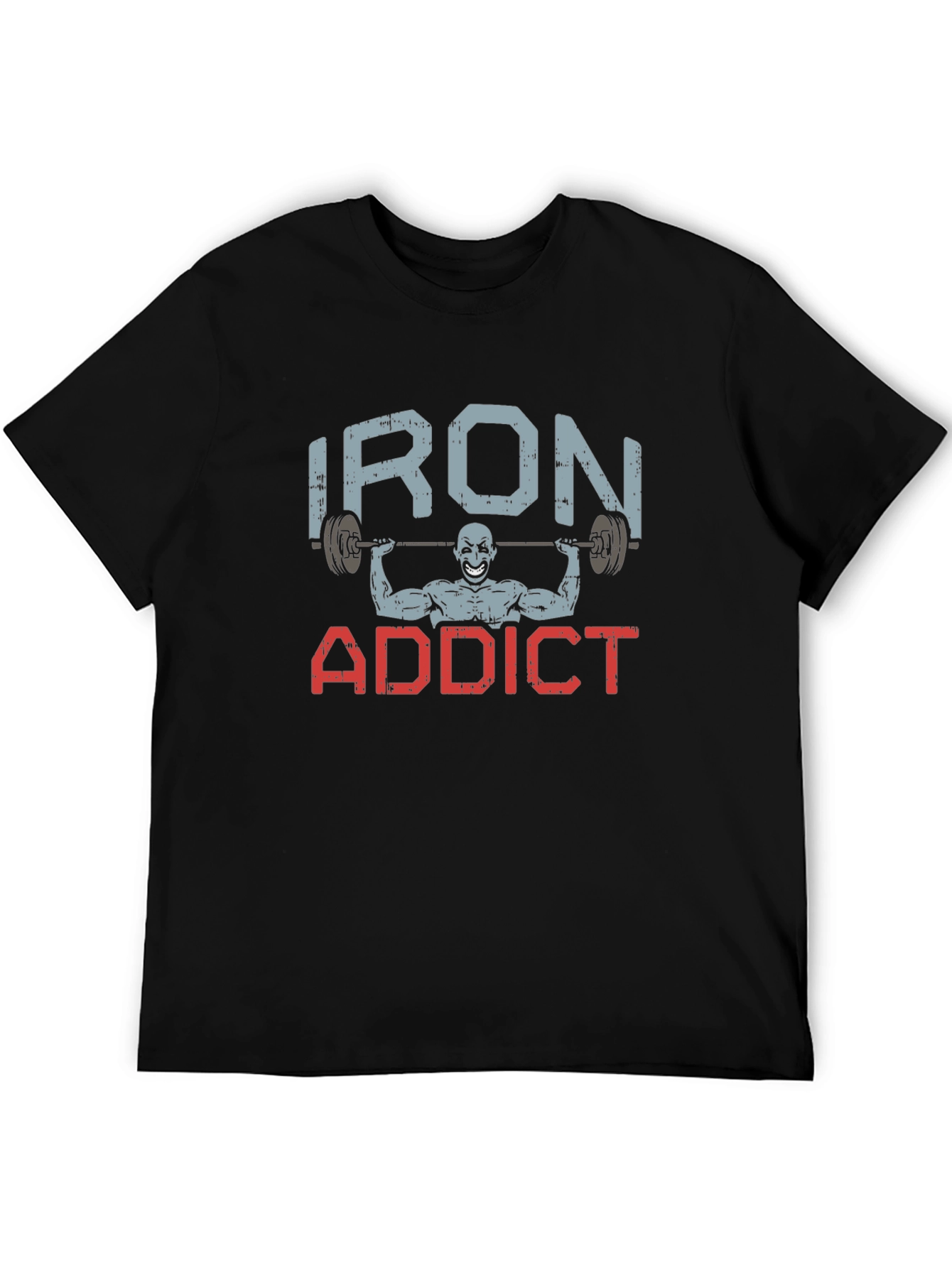 Iron Addict Graphic Tee - Black Cotton T-Shirt