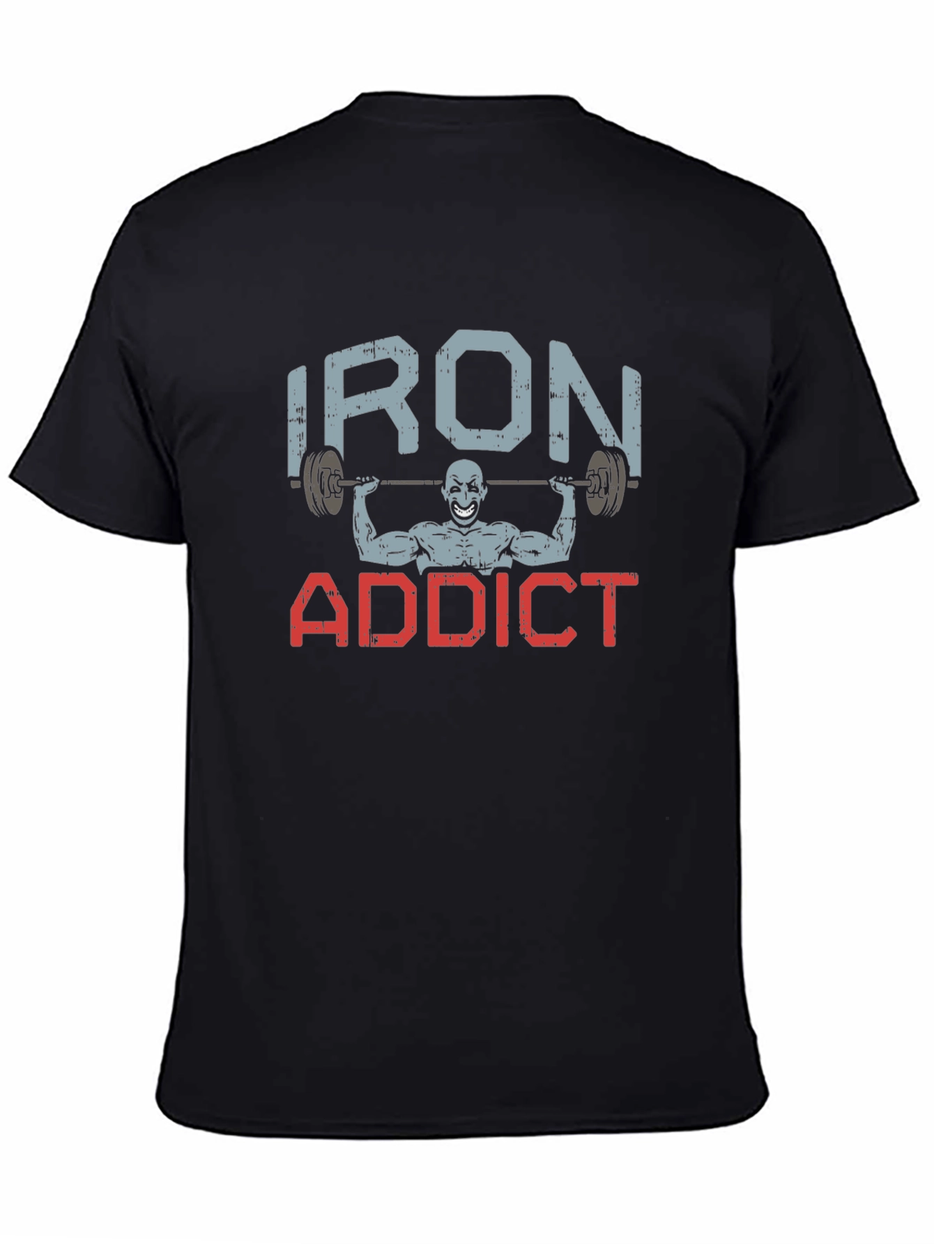 Iron Addict Graphic Tee - Black Cotton T-Shirt