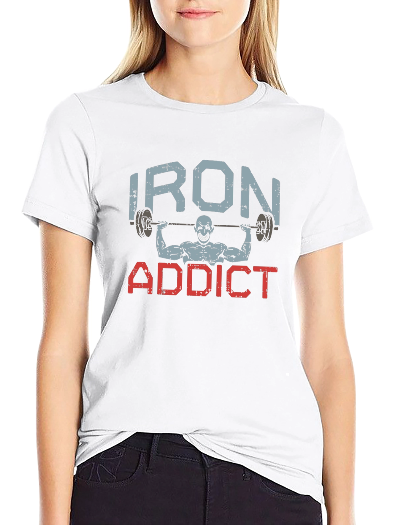 Iron Addict Graphic Tee - Black Cotton T-Shirt
