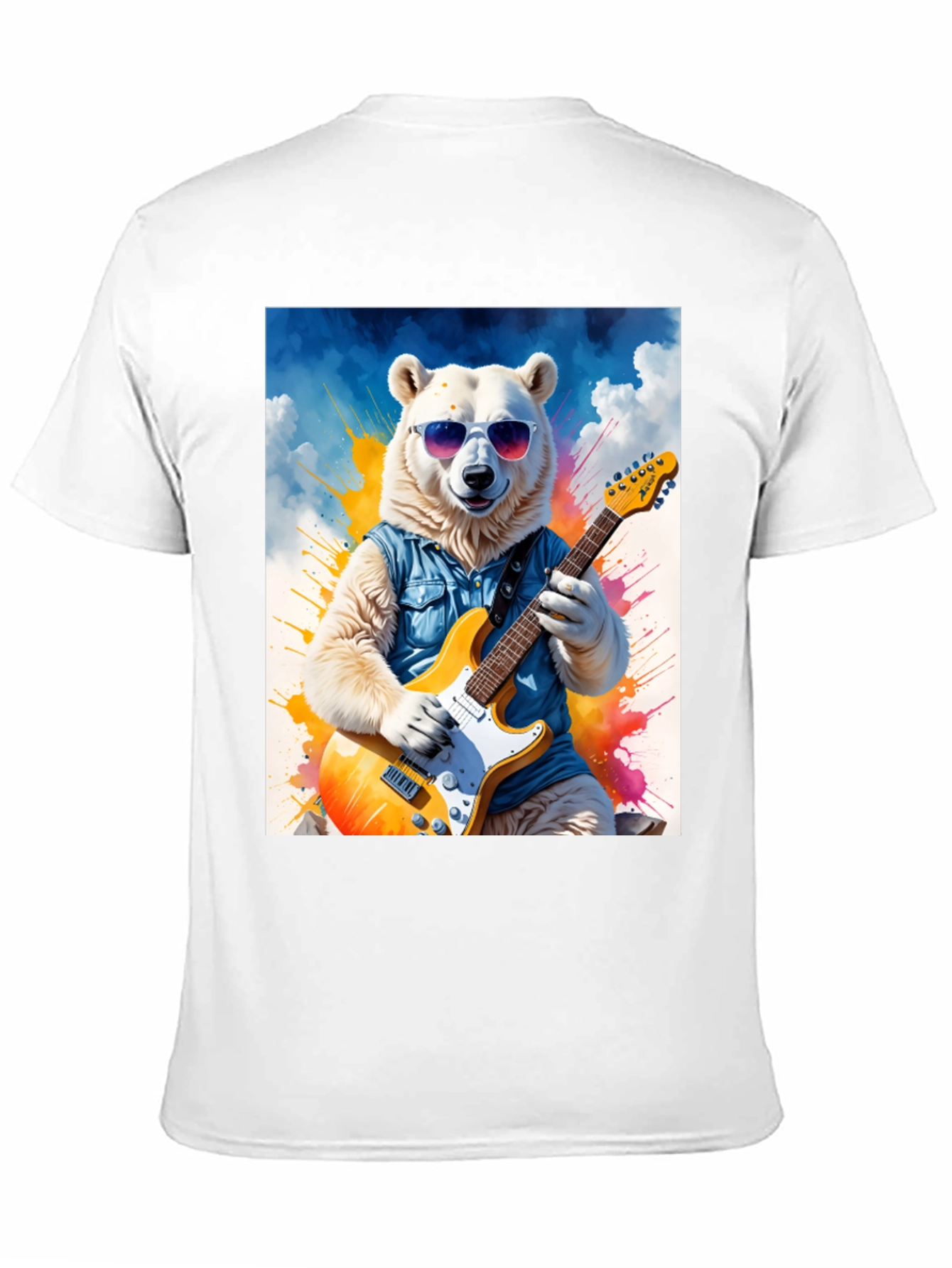 Cool Bear Guitarist Graphic Tee