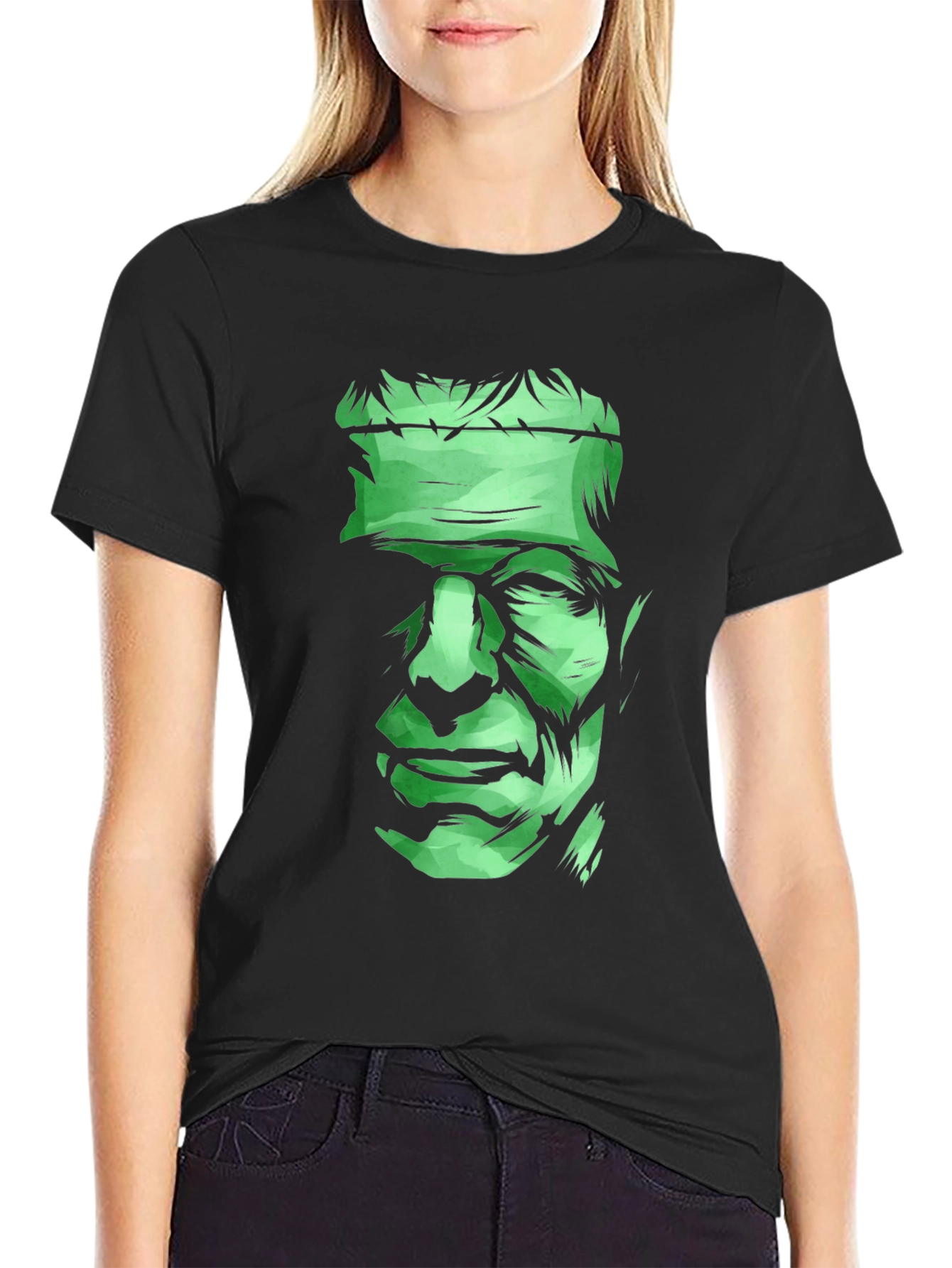 Frankenstein Graphic Tee - Mens Black Cotton T-Shirt