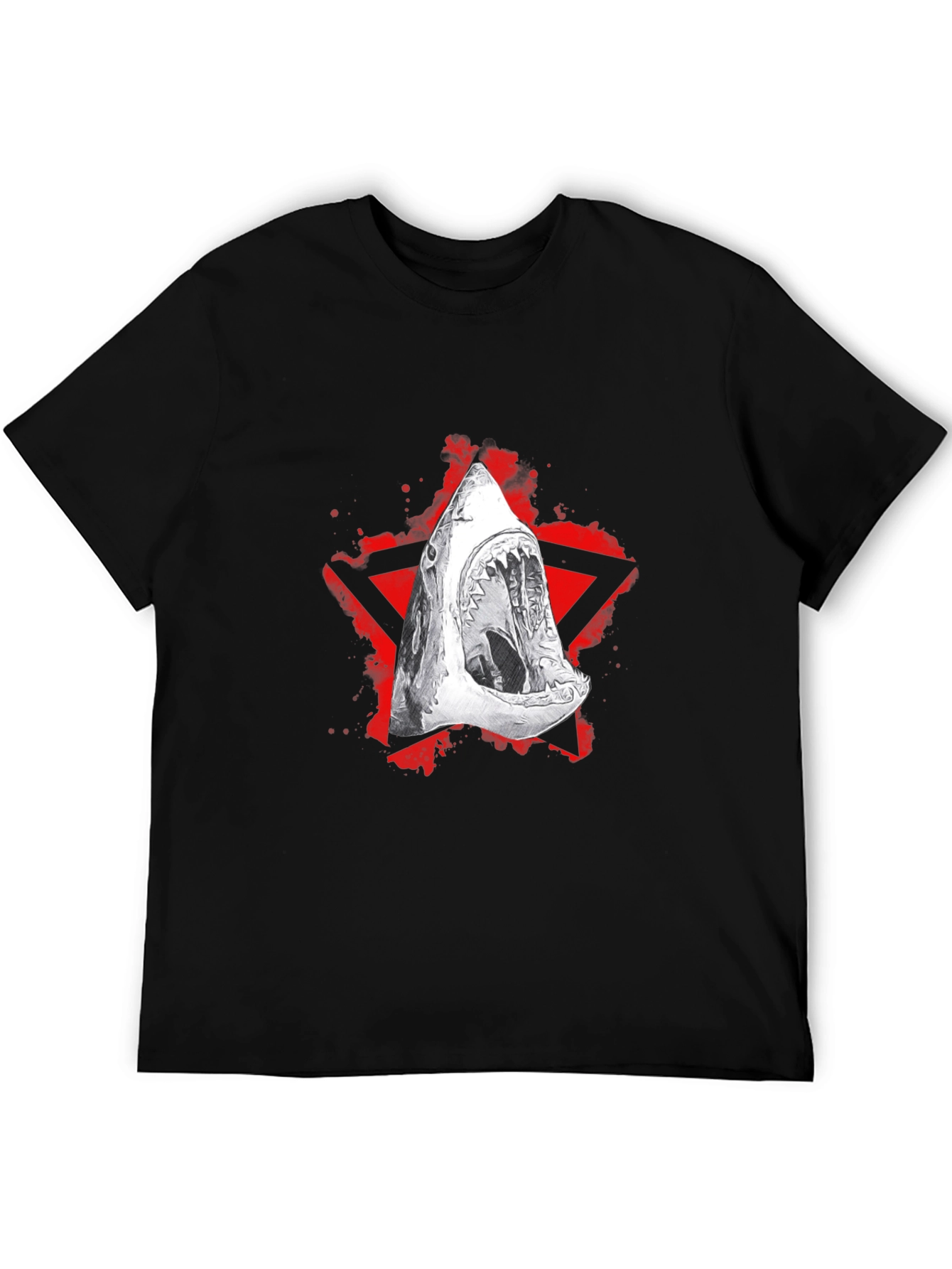 Shark Graphic Black T-Shirt - Edgy Streetwear